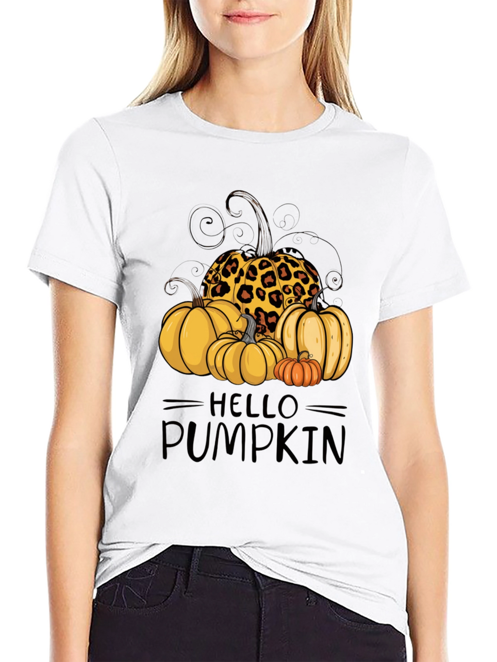 Hello Pumpkin Leopard Print T-Shirt