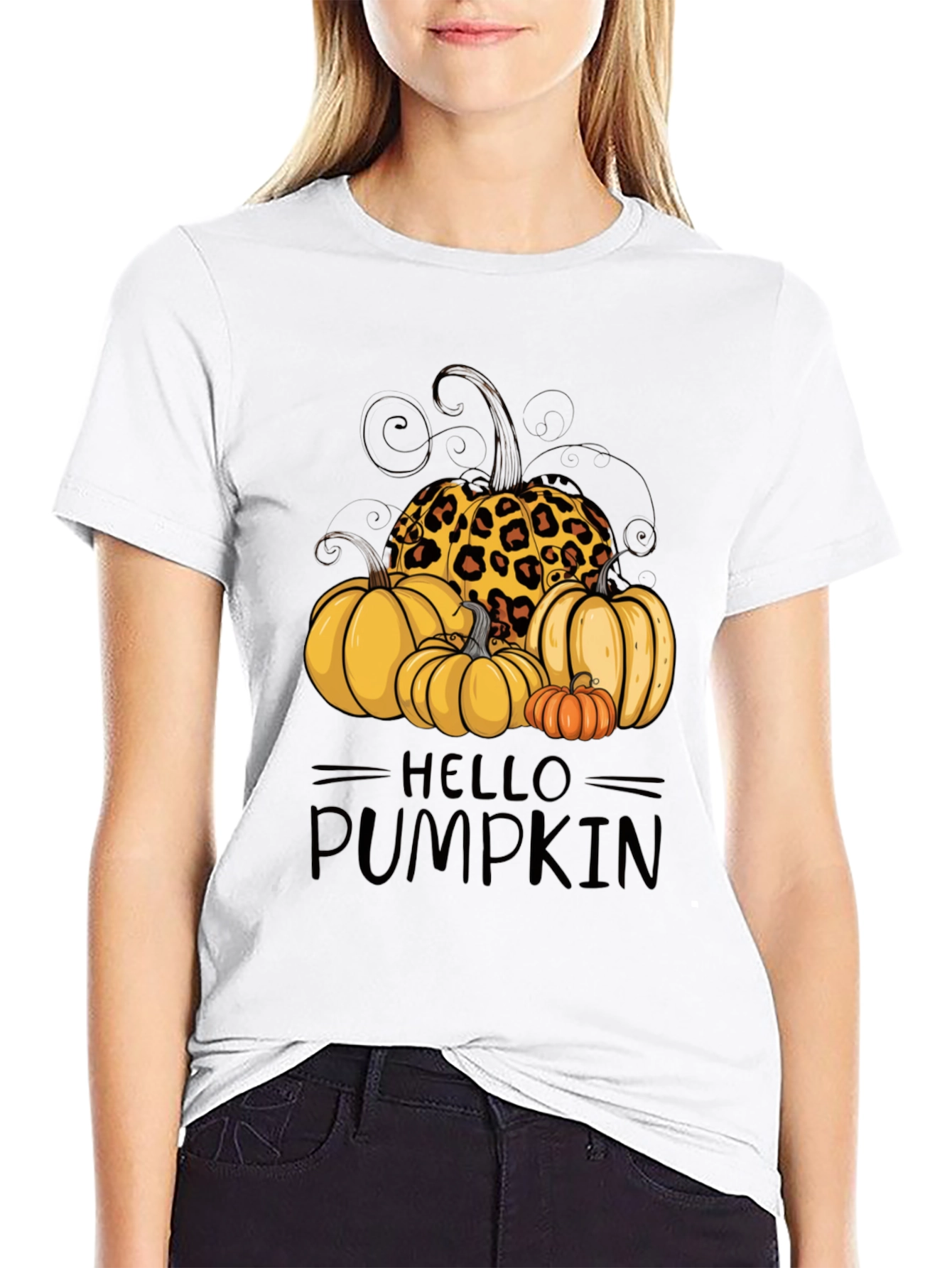 Hello Pumpkin Leopard Print T-Shirt