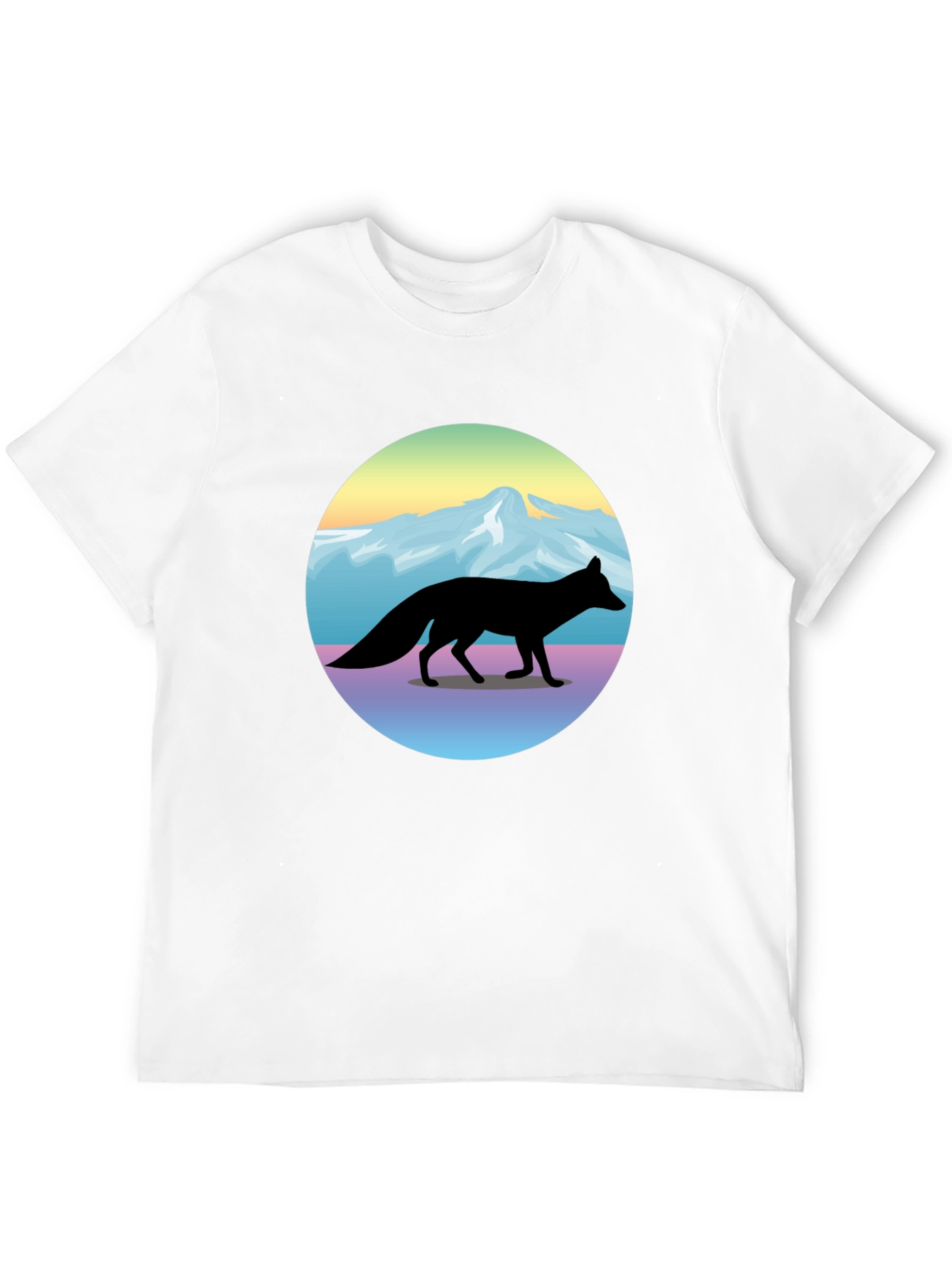 Fox Mountainscape Graphic T-Shirt - Unisex Black Tee