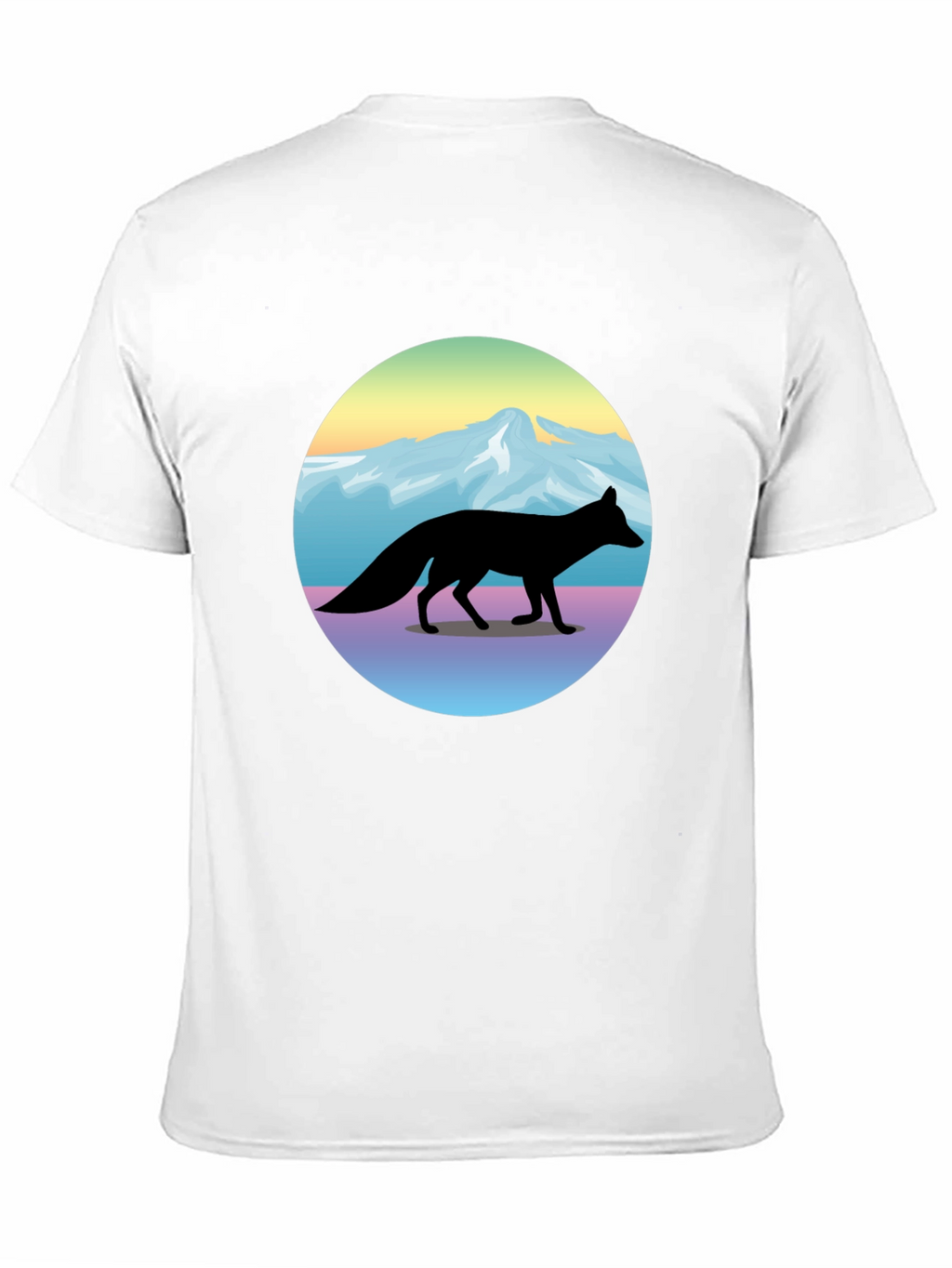 Fox Mountainscape Graphic T-Shirt - Unisex Black Tee