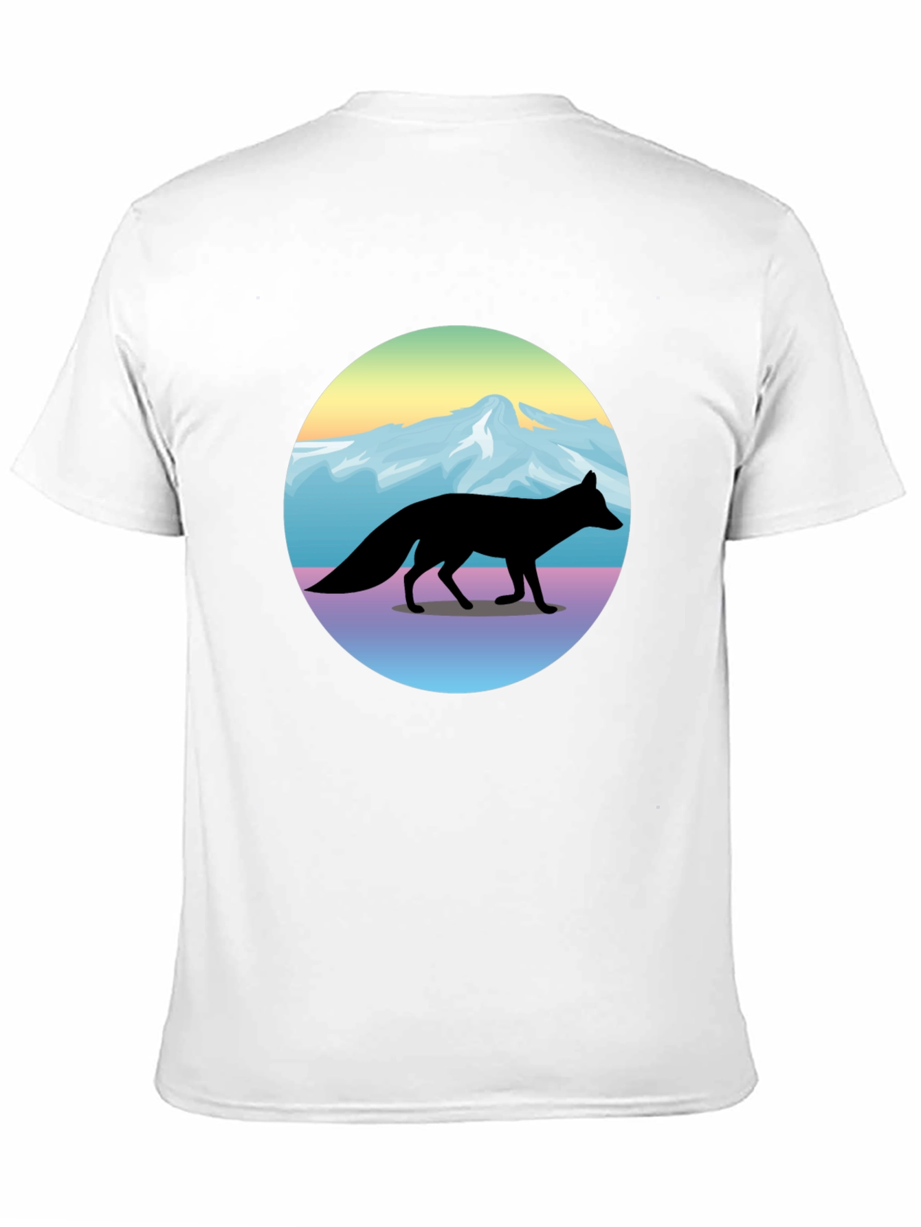 Fox Mountainscape Graphic T-Shirt - Unisex Black Tee