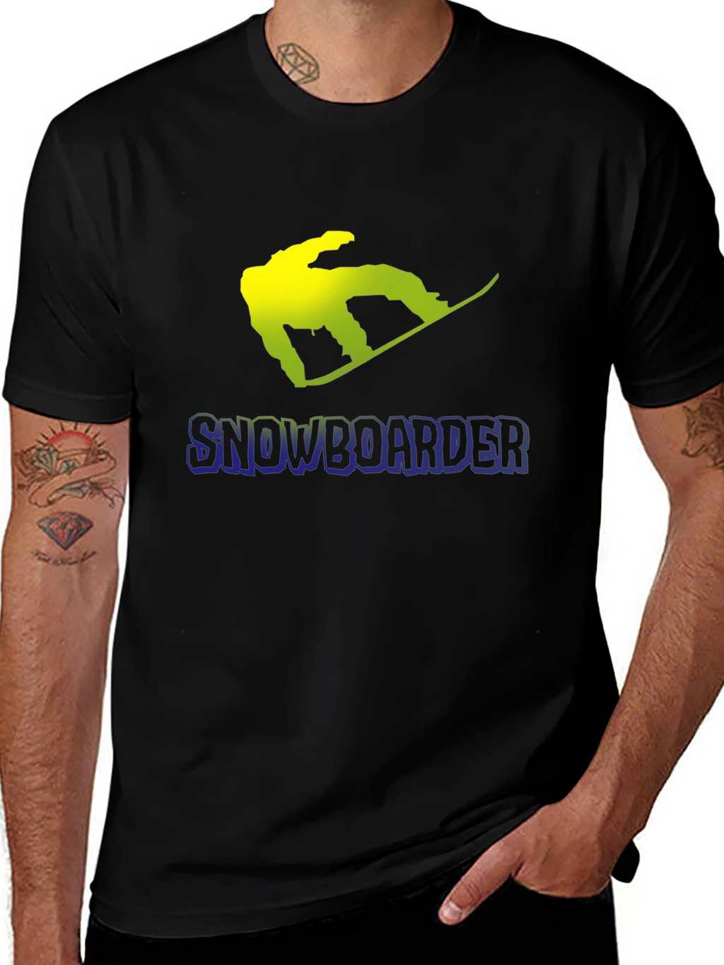 Snowboarder Graphic Black T-Shirt