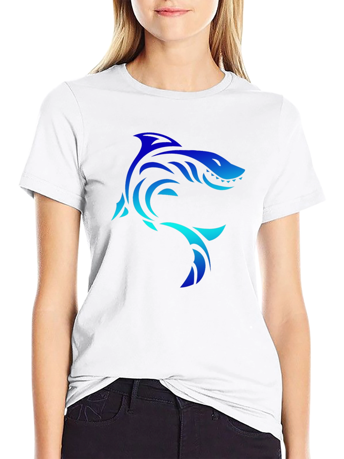 Shark Graphic Black Tee - Cool Unique Design