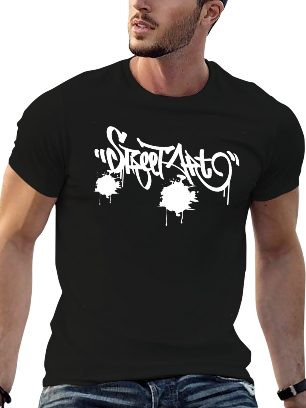 Street Art Graphic Black T-Shirt