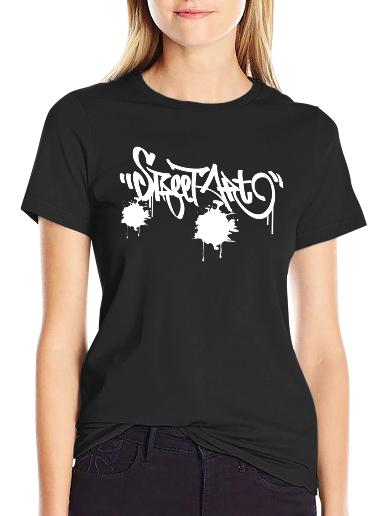 Street Art Graphic Black T-Shirt