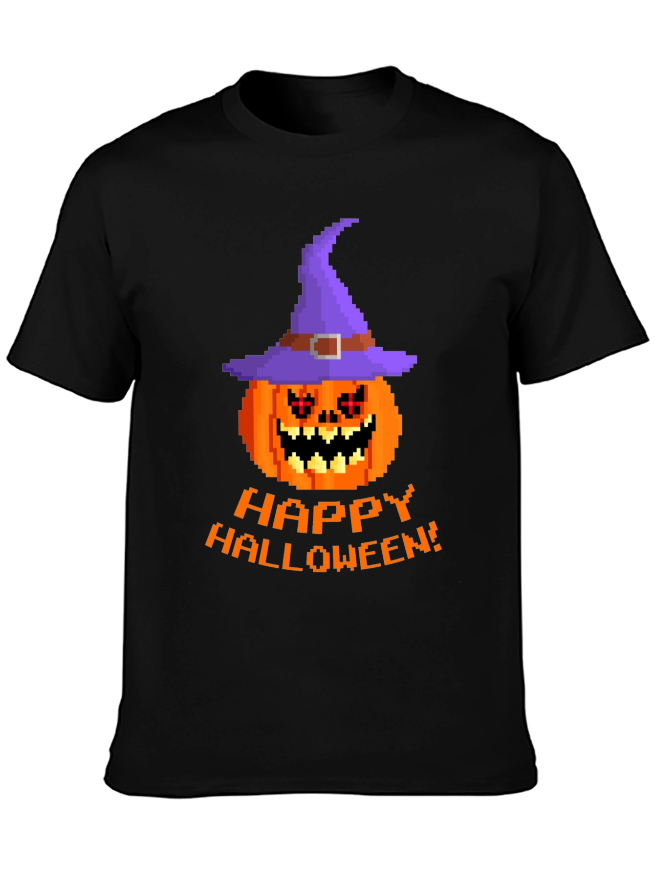 Pixel Art Pumpkin Halloween T-Shirt