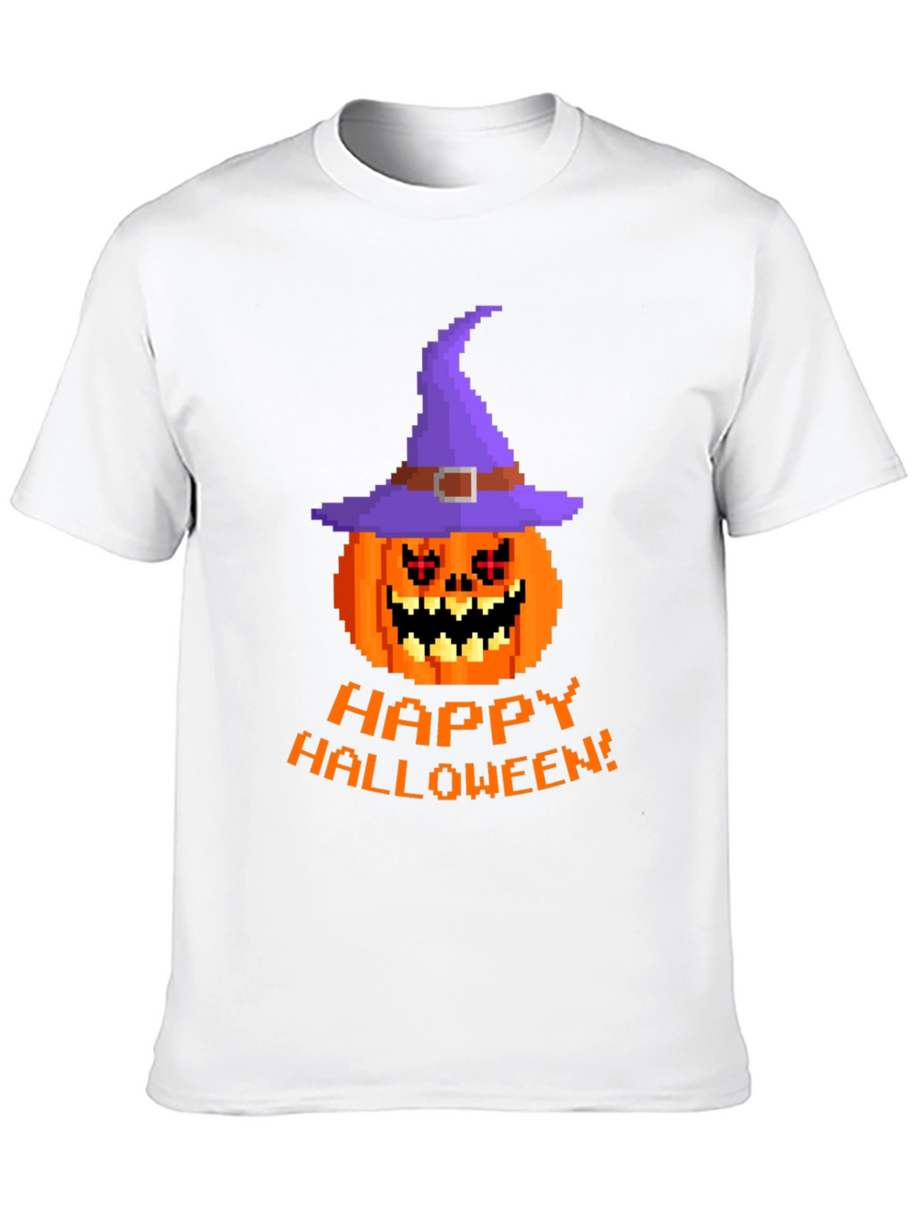 Pixel Art Pumpkin Halloween T-Shirt