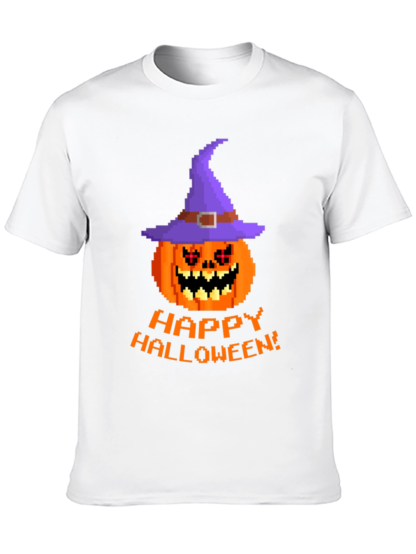 Pixel Art Pumpkin Halloween T-Shirt