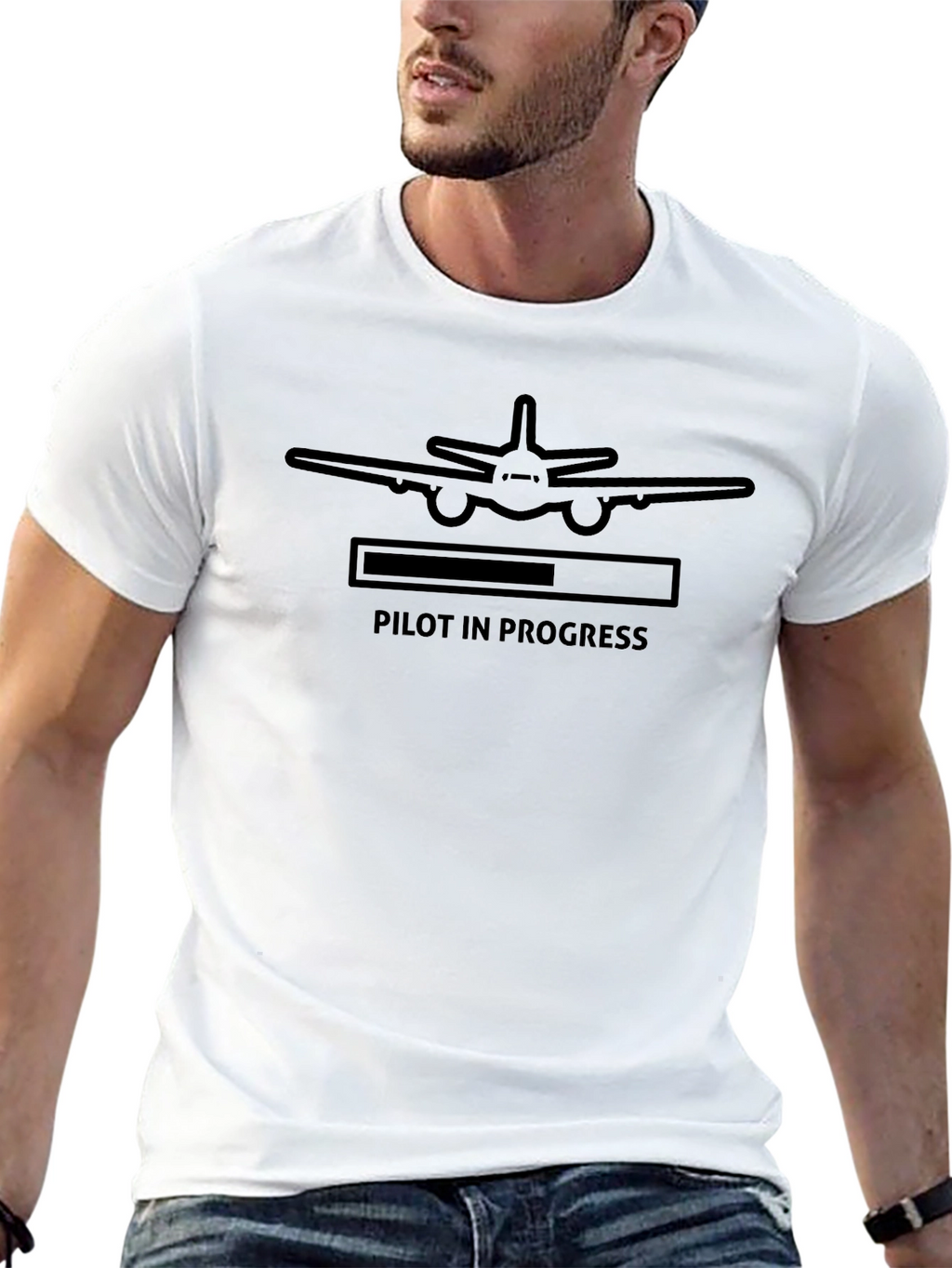 Pilot in Progress Black Graphic T-Shirt