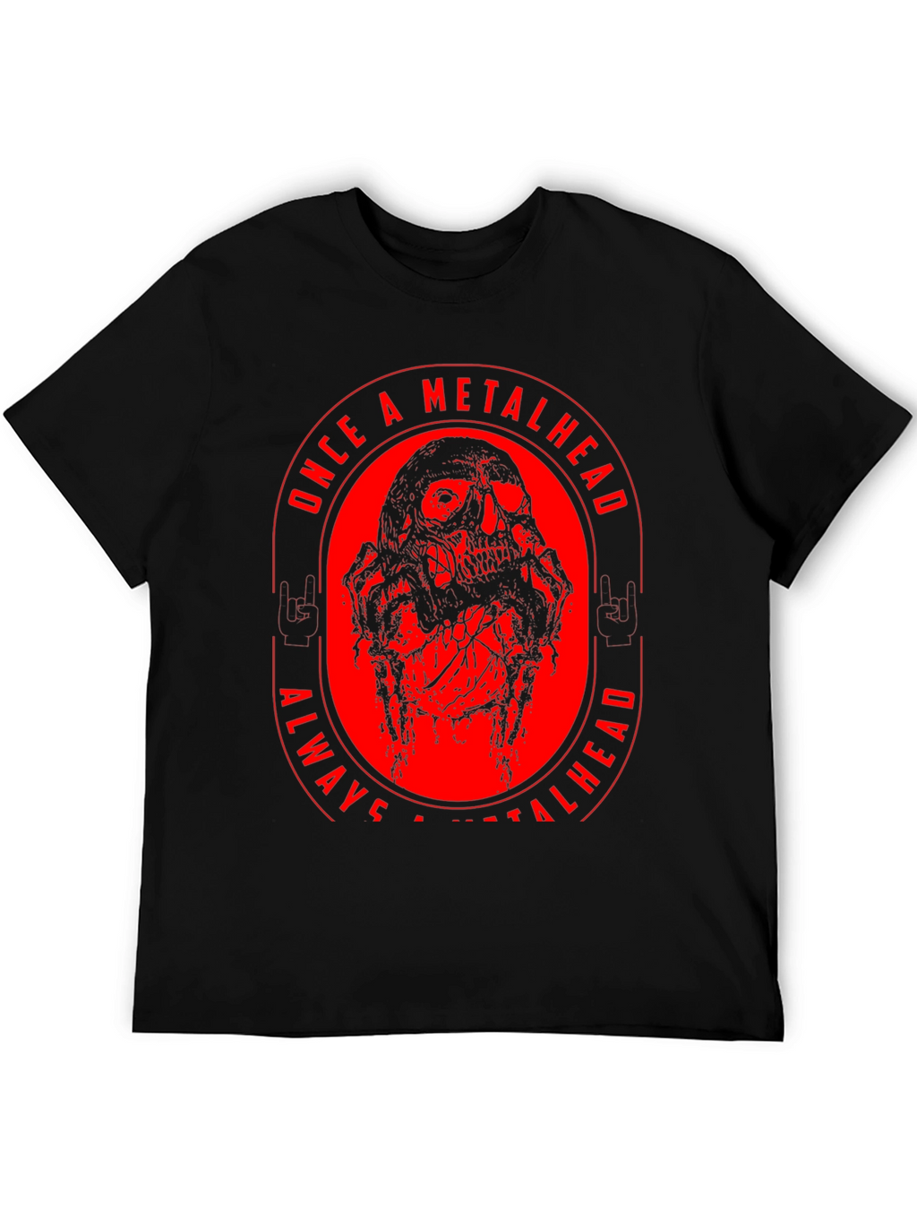 Metalhead Skull Graphic T-Shirt