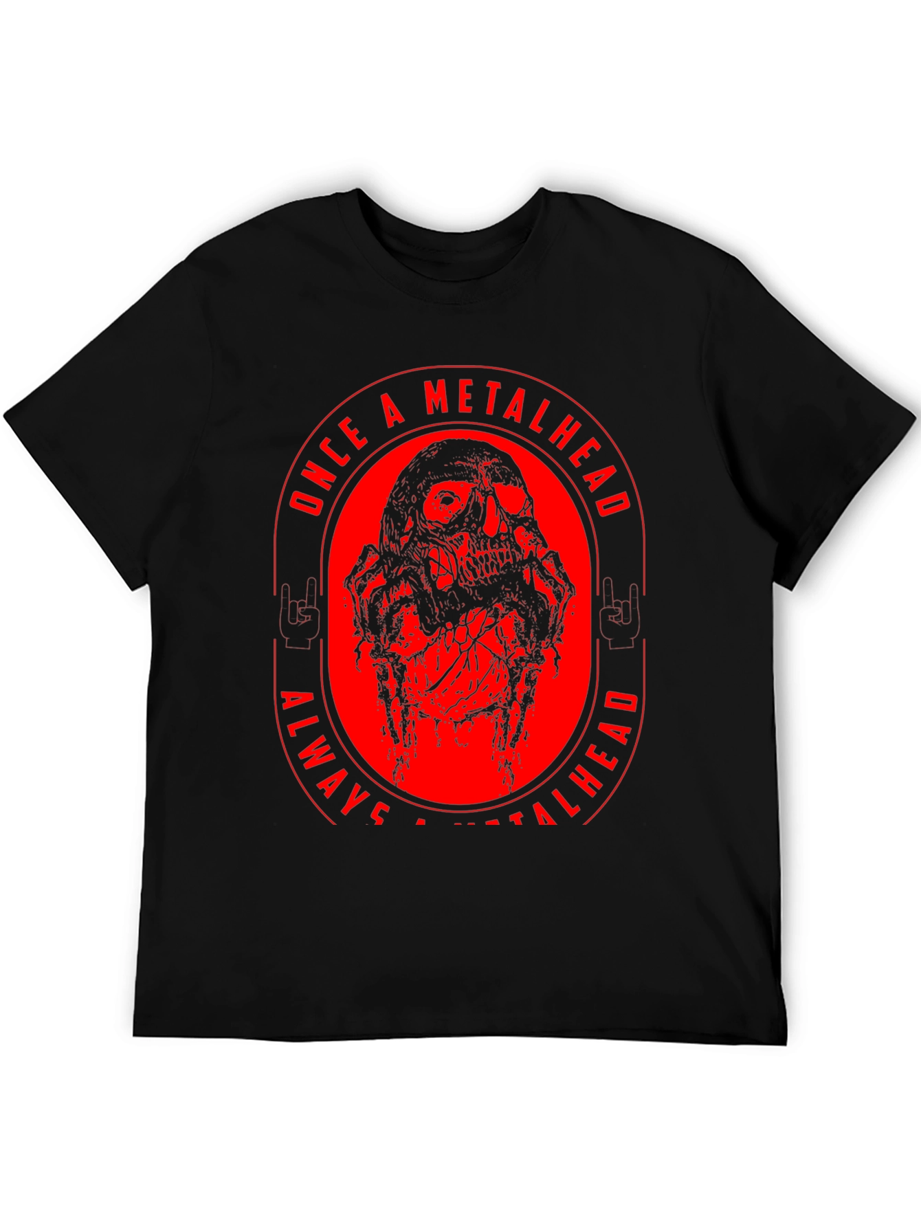 Metalhead Skull Graphic T-Shirt