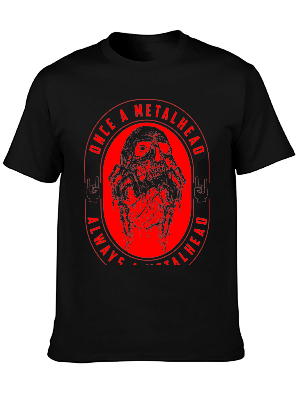 Metalhead Skull Graphic T-Shirt