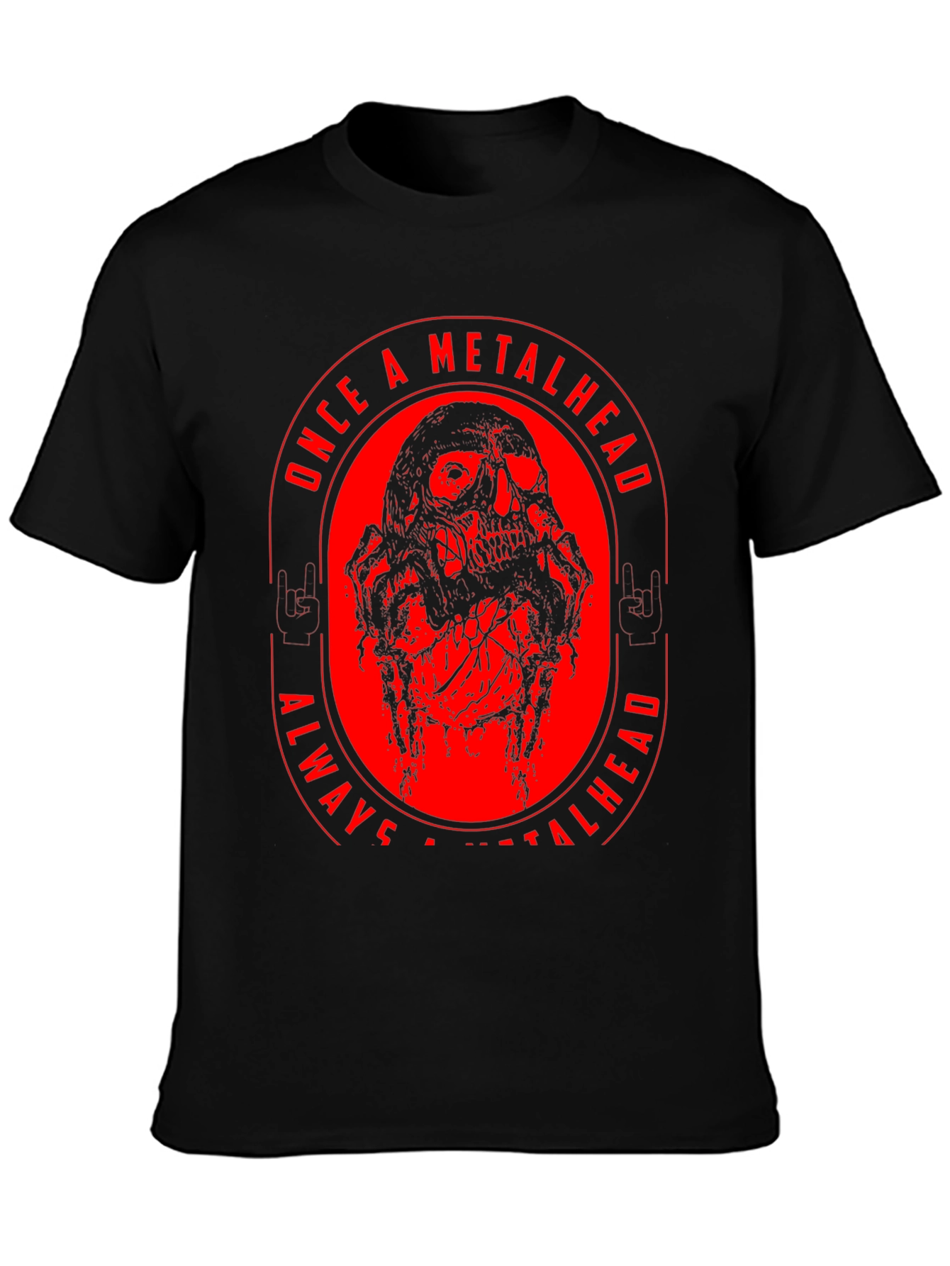Metalhead Skull Graphic T-Shirt