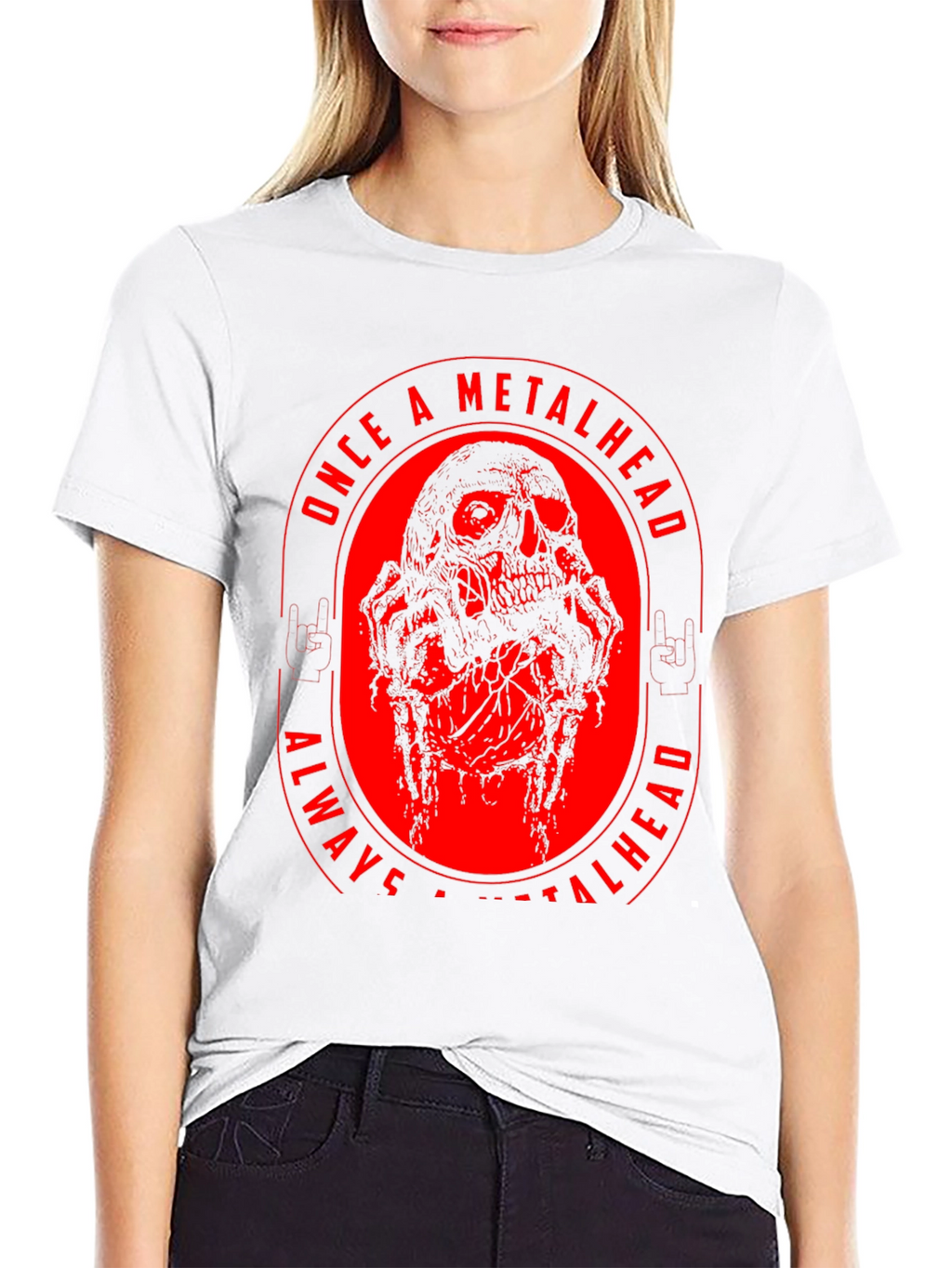 Metalhead Skull Graphic T-Shirt