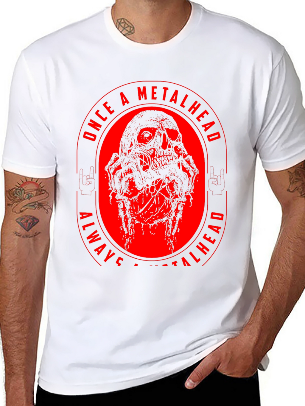 Metalhead Skull Graphic T-Shirt