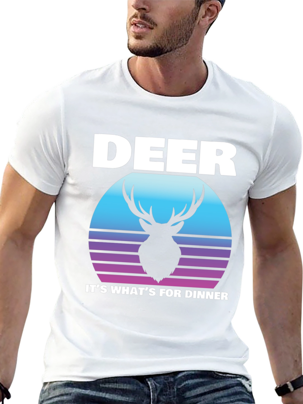 Deer for Dinner Graphic Tee - Black