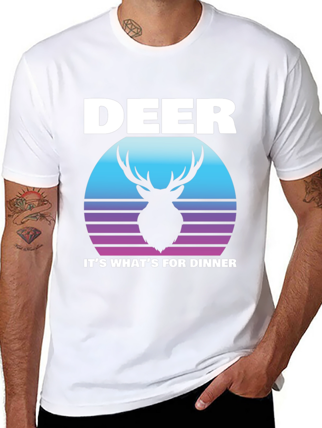 Deer for Dinner Graphic Tee - Black