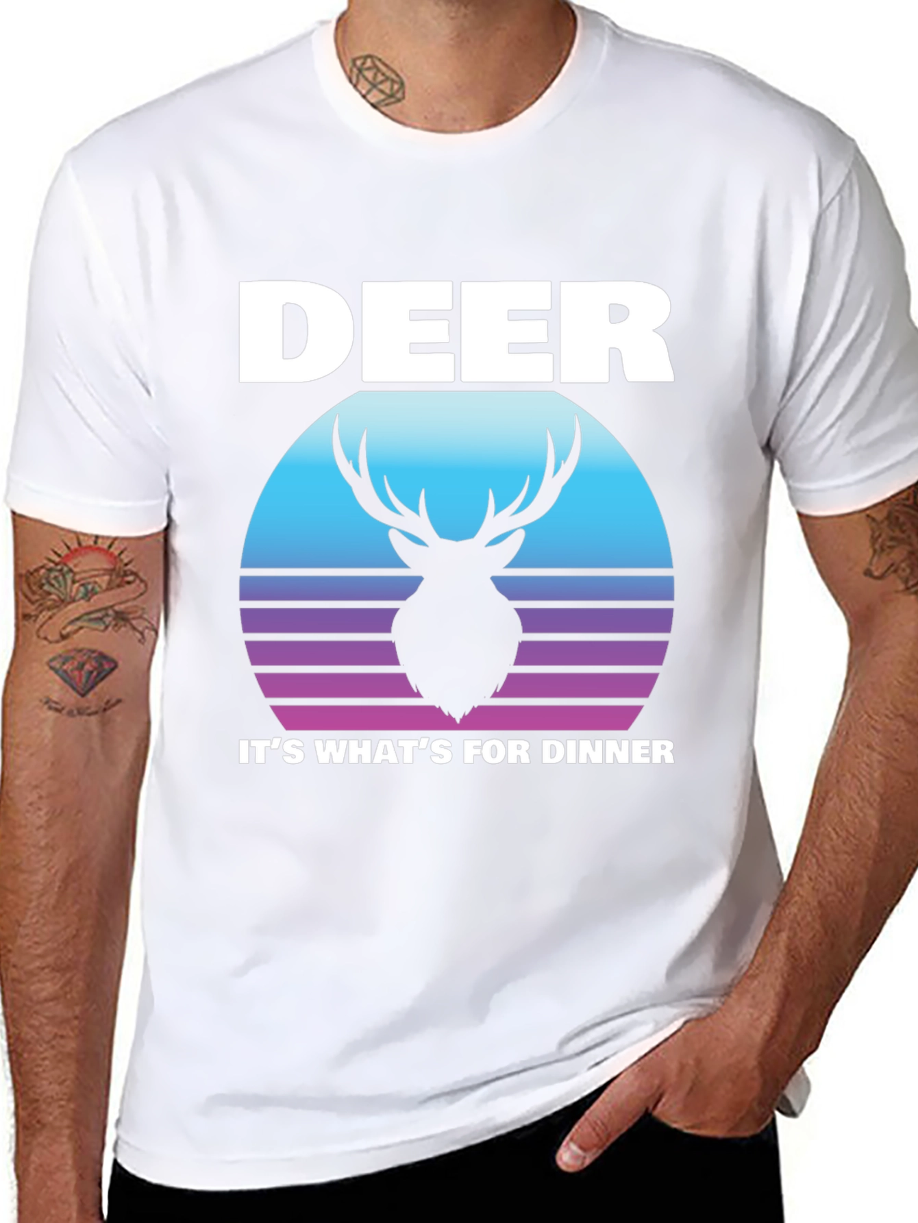 Deer for Dinner Graphic Tee - Black