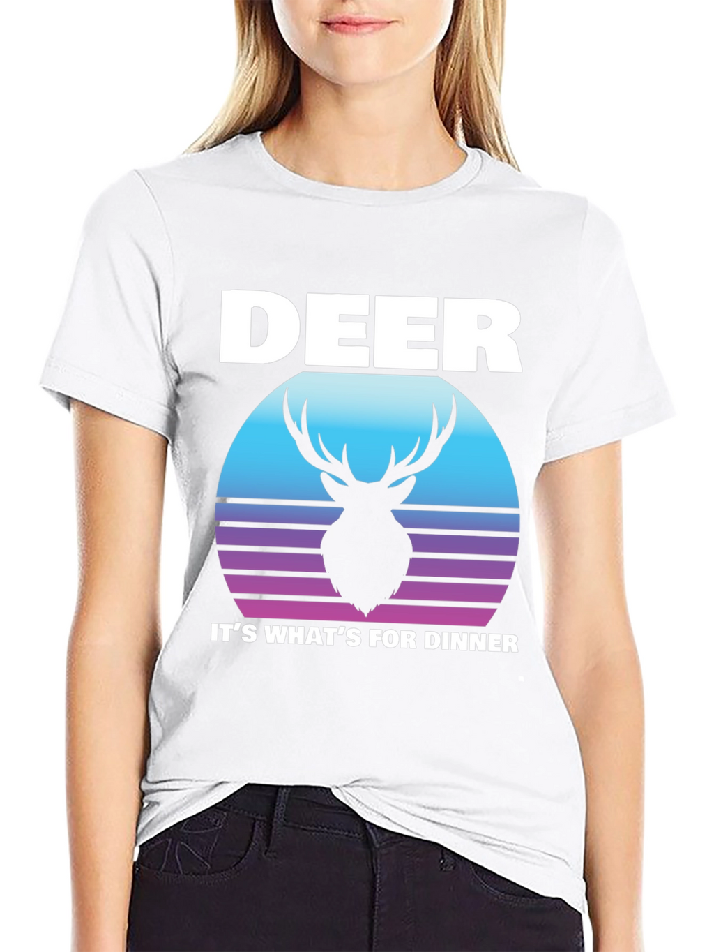 Deer for Dinner Graphic Tee - Black
