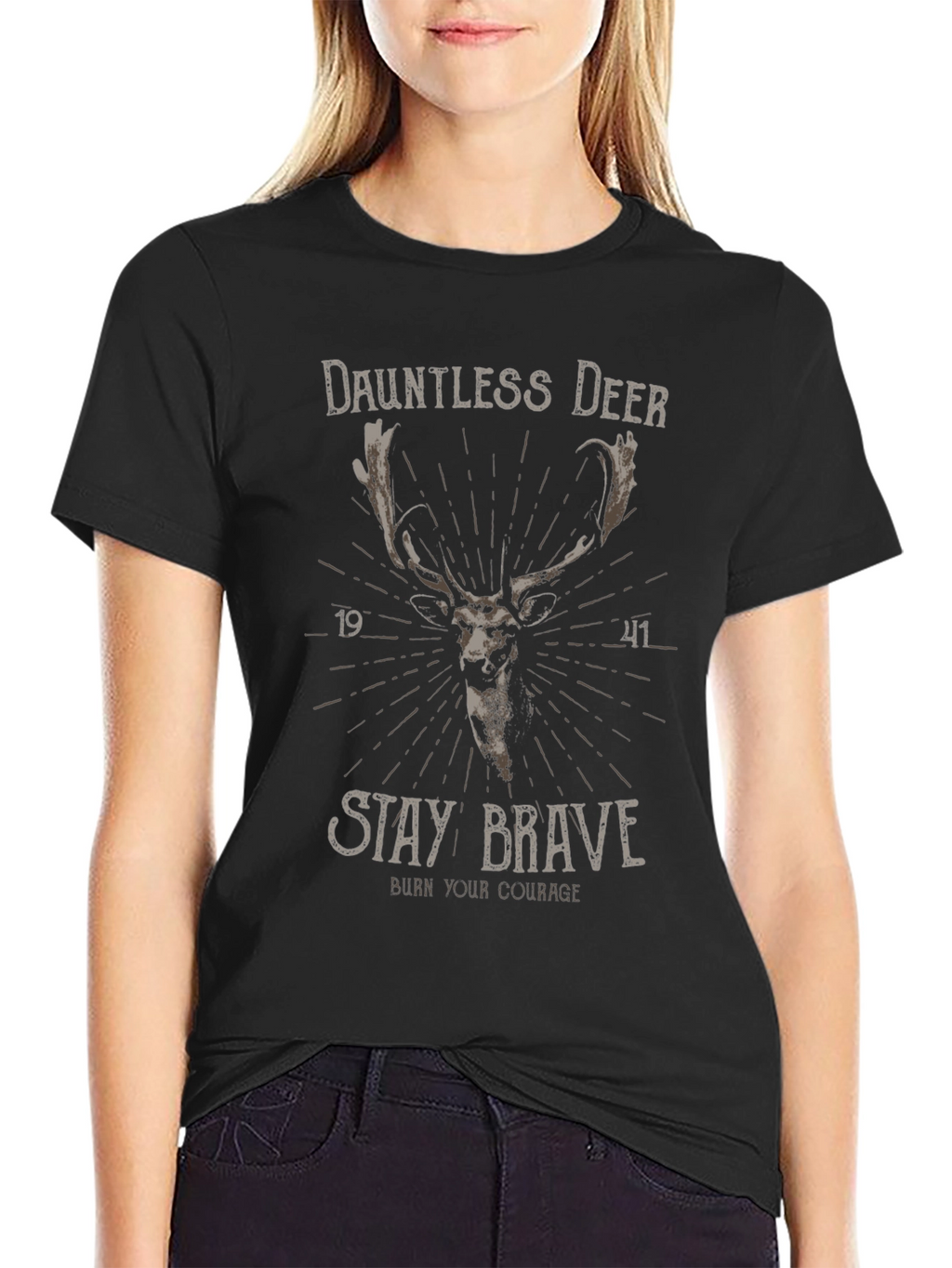Dauntless Deer Graphic Tee - Stay Brave