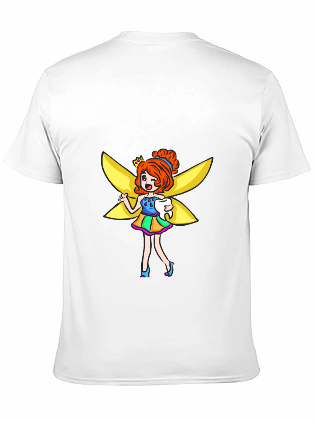 Tooth Fairy Cartoon Graphic Black T-Shirt