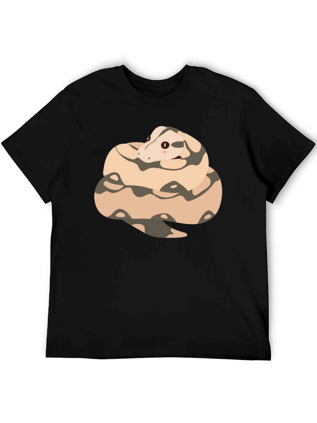 Cute Cartoon Snake T-Shirt - Black Cotton Tee