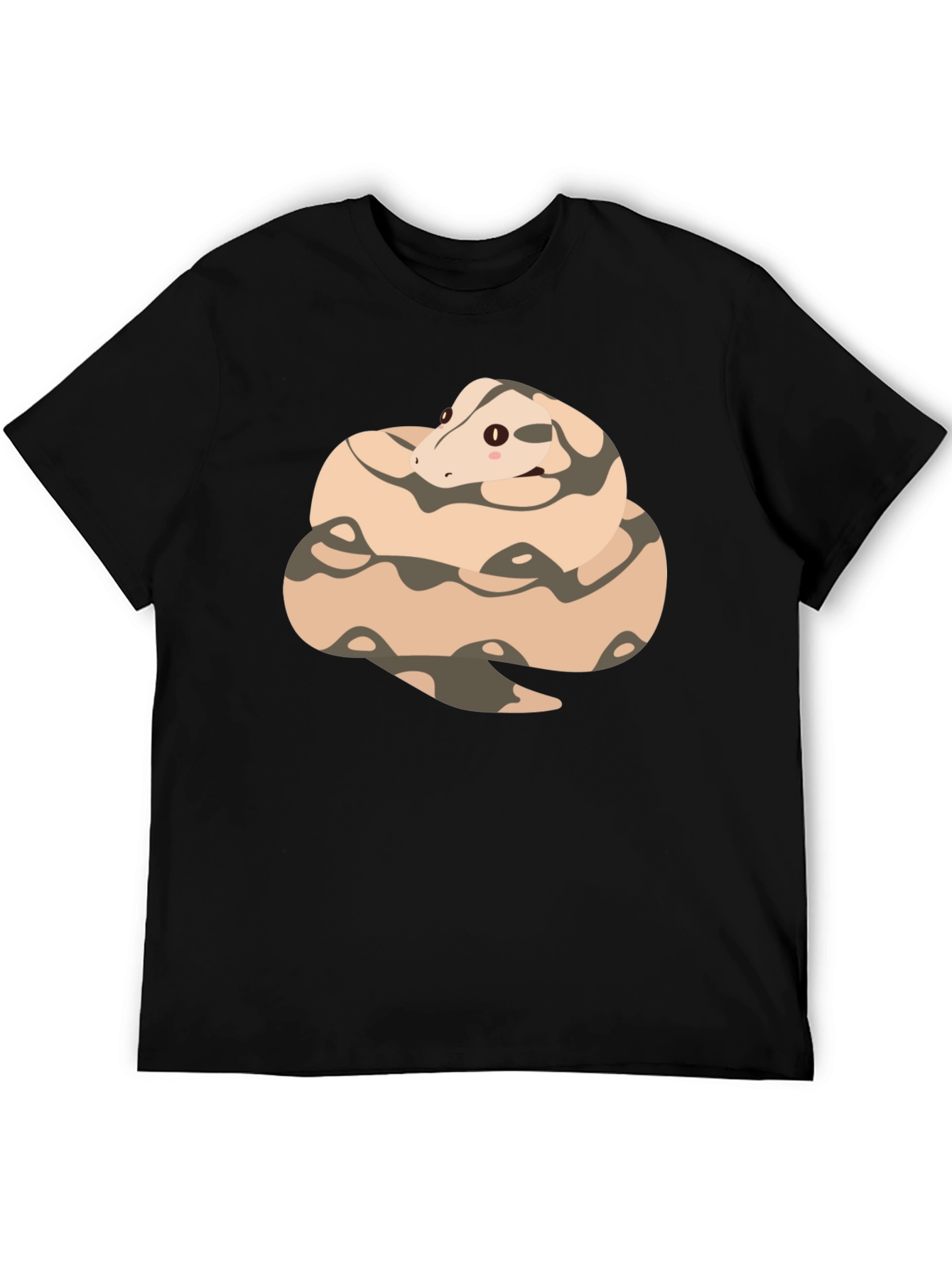 Cute Cartoon Snake T-Shirt - Black Cotton Tee