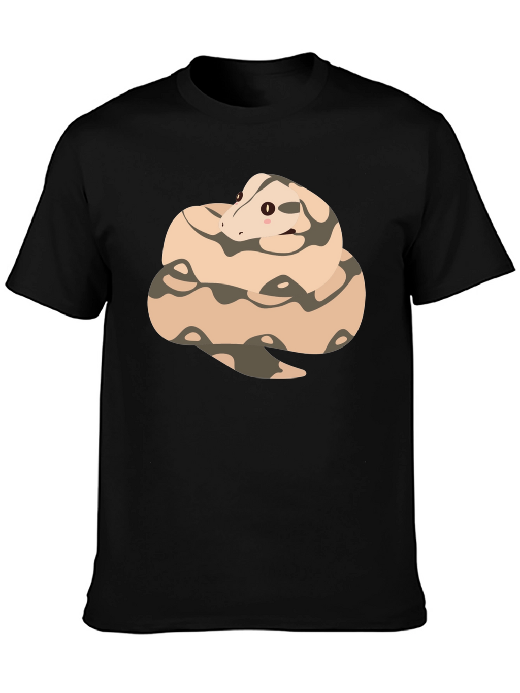 Cute Cartoon Snake T-Shirt - Black Cotton Tee