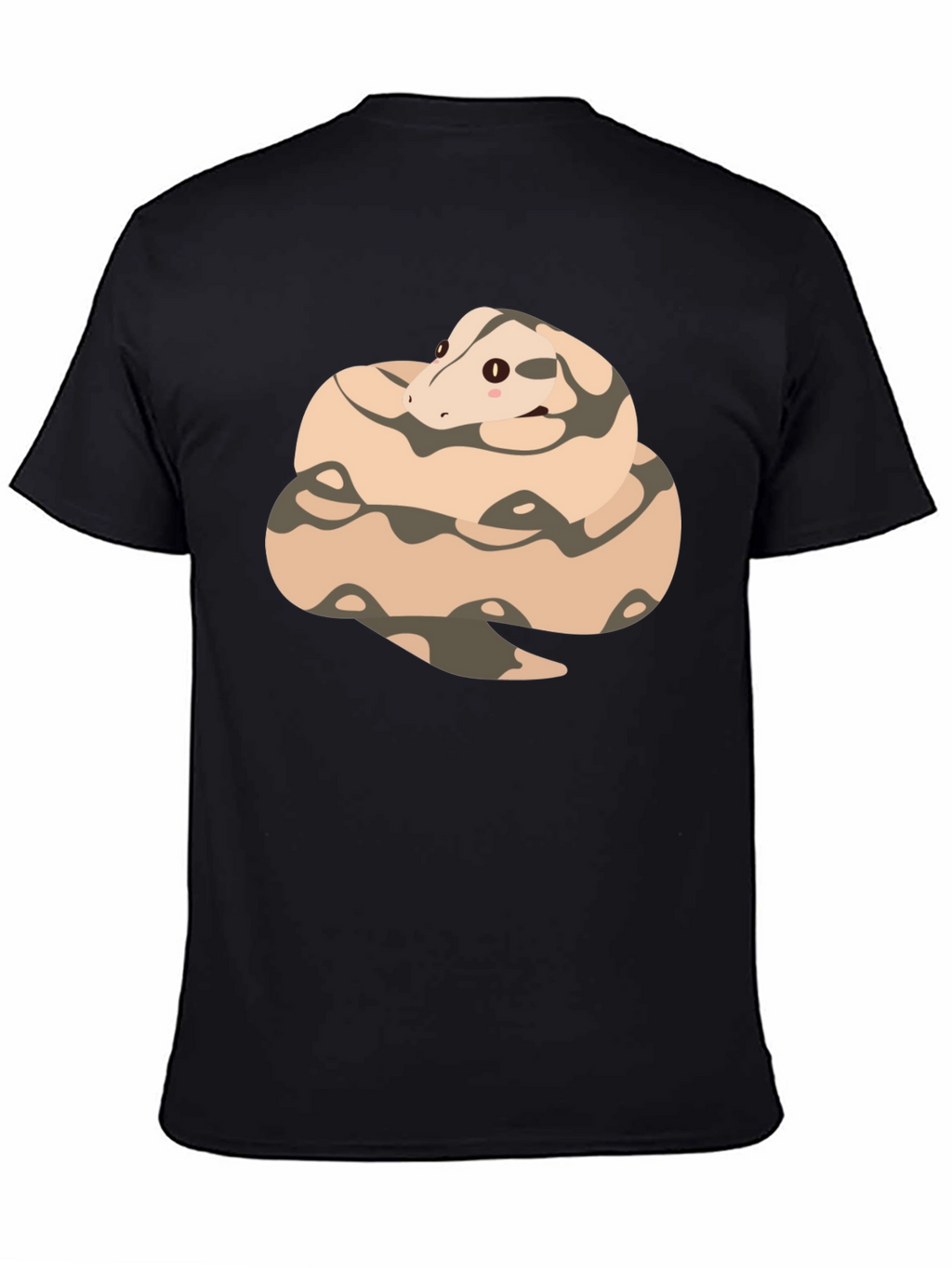 Cute Cartoon Snake T-Shirt - Black Cotton Tee