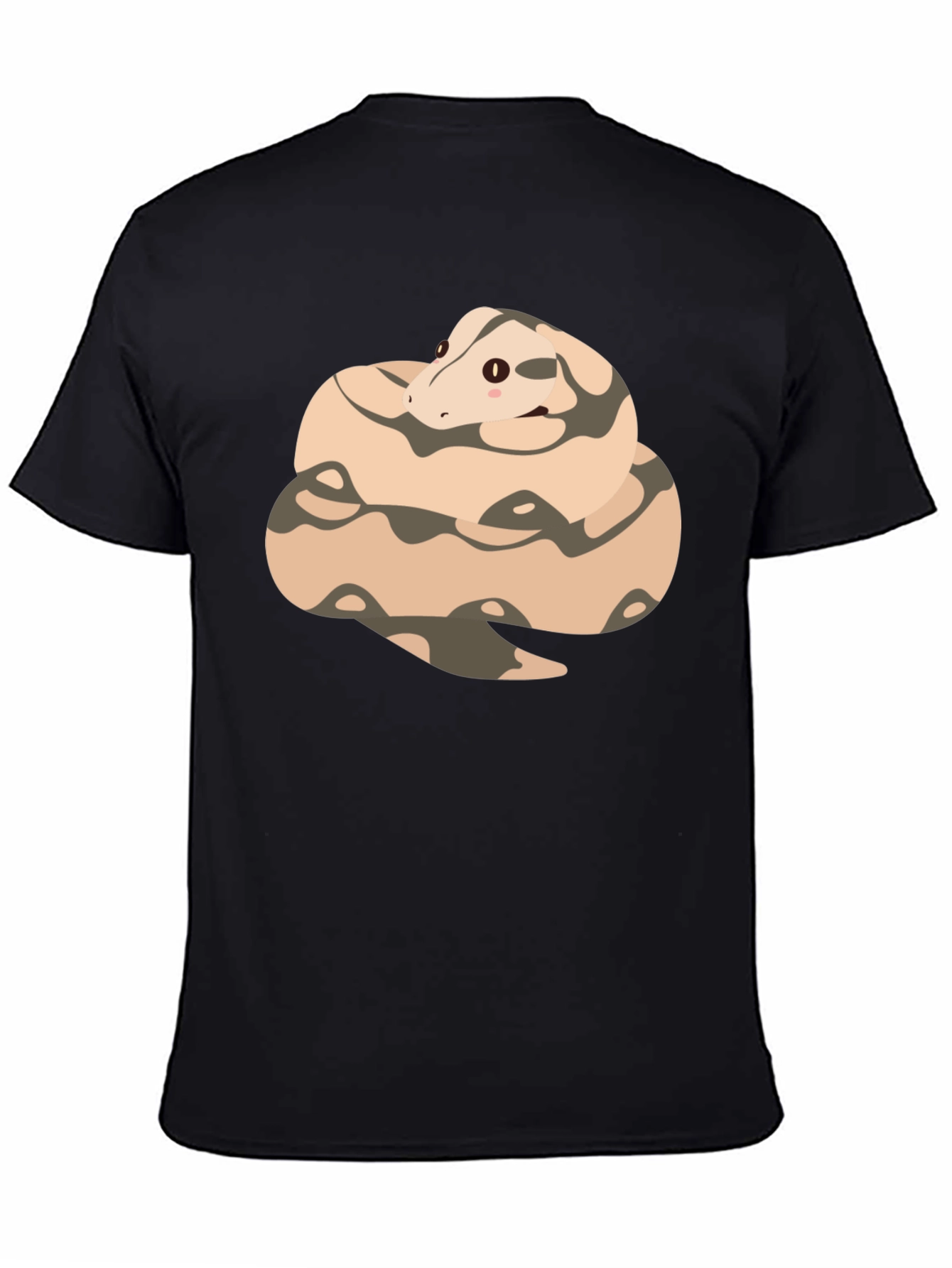 Cute Cartoon Snake T-Shirt - Black Cotton Tee