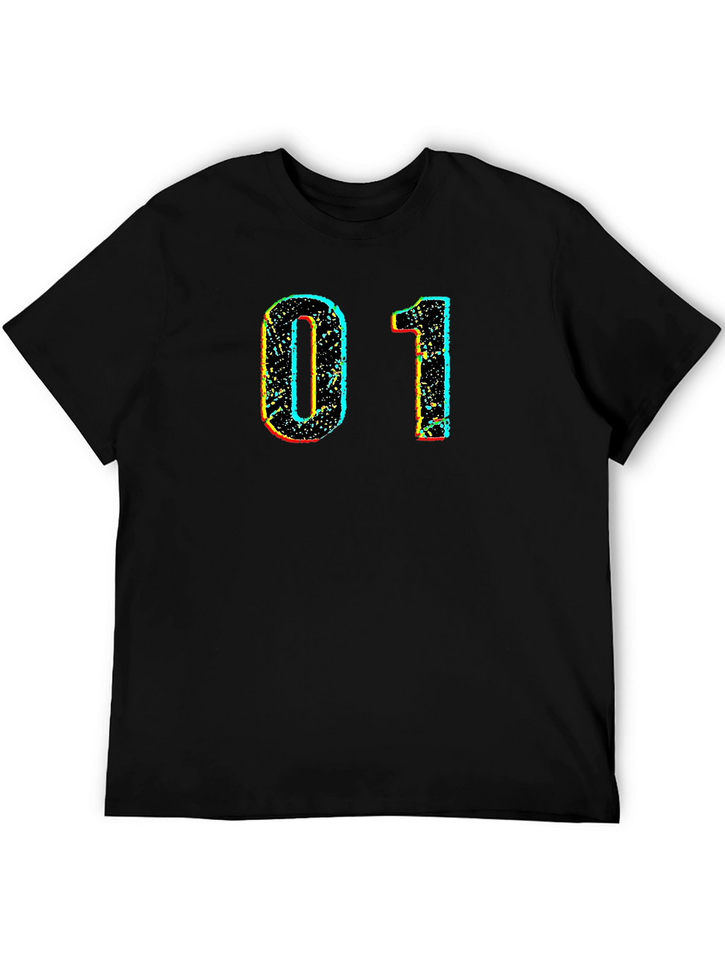 Retro Number 01 Graphic Black T-Shirt