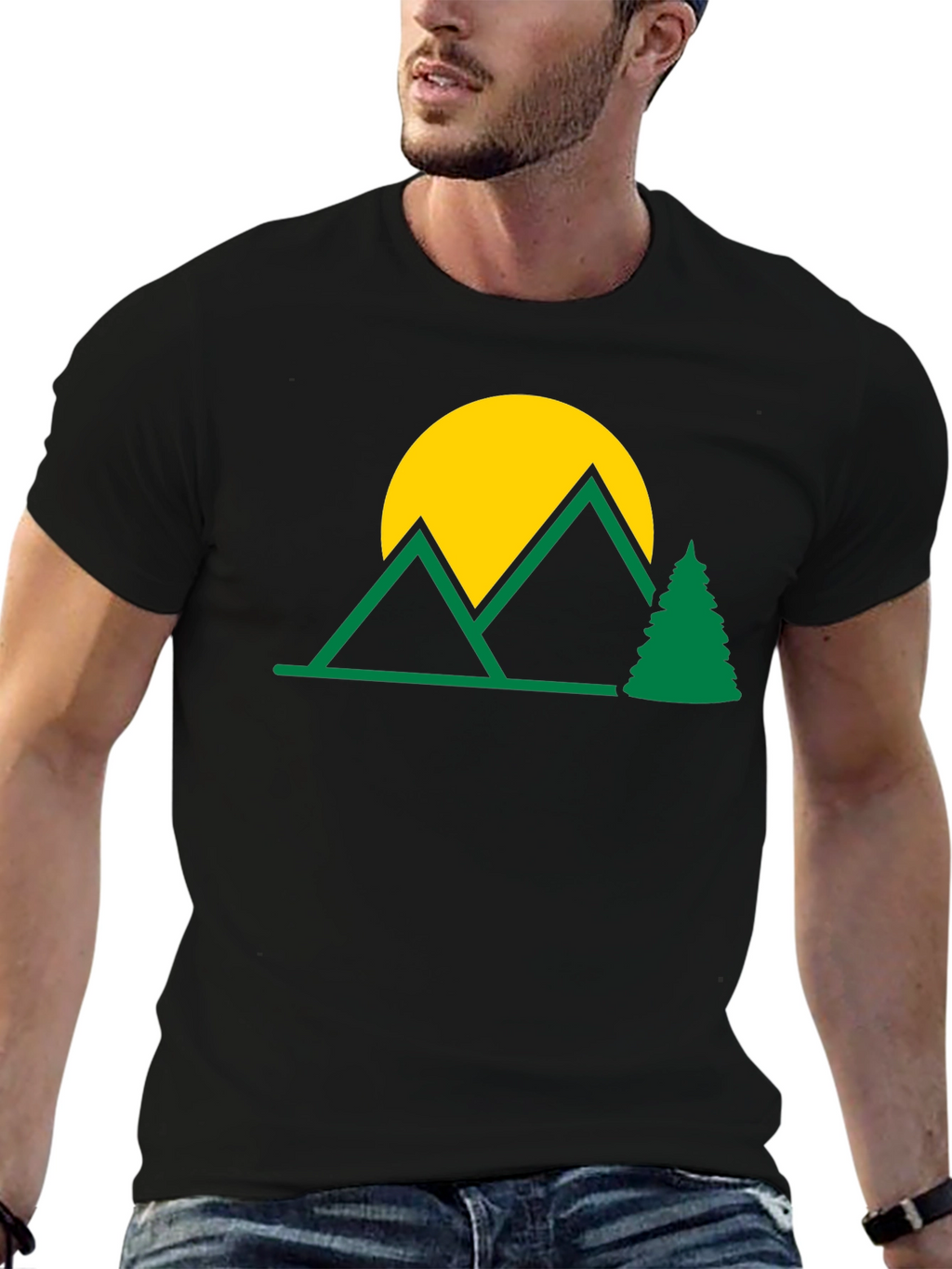 Mountain Scene Graphic T-Shirt - Nature Lover Tee