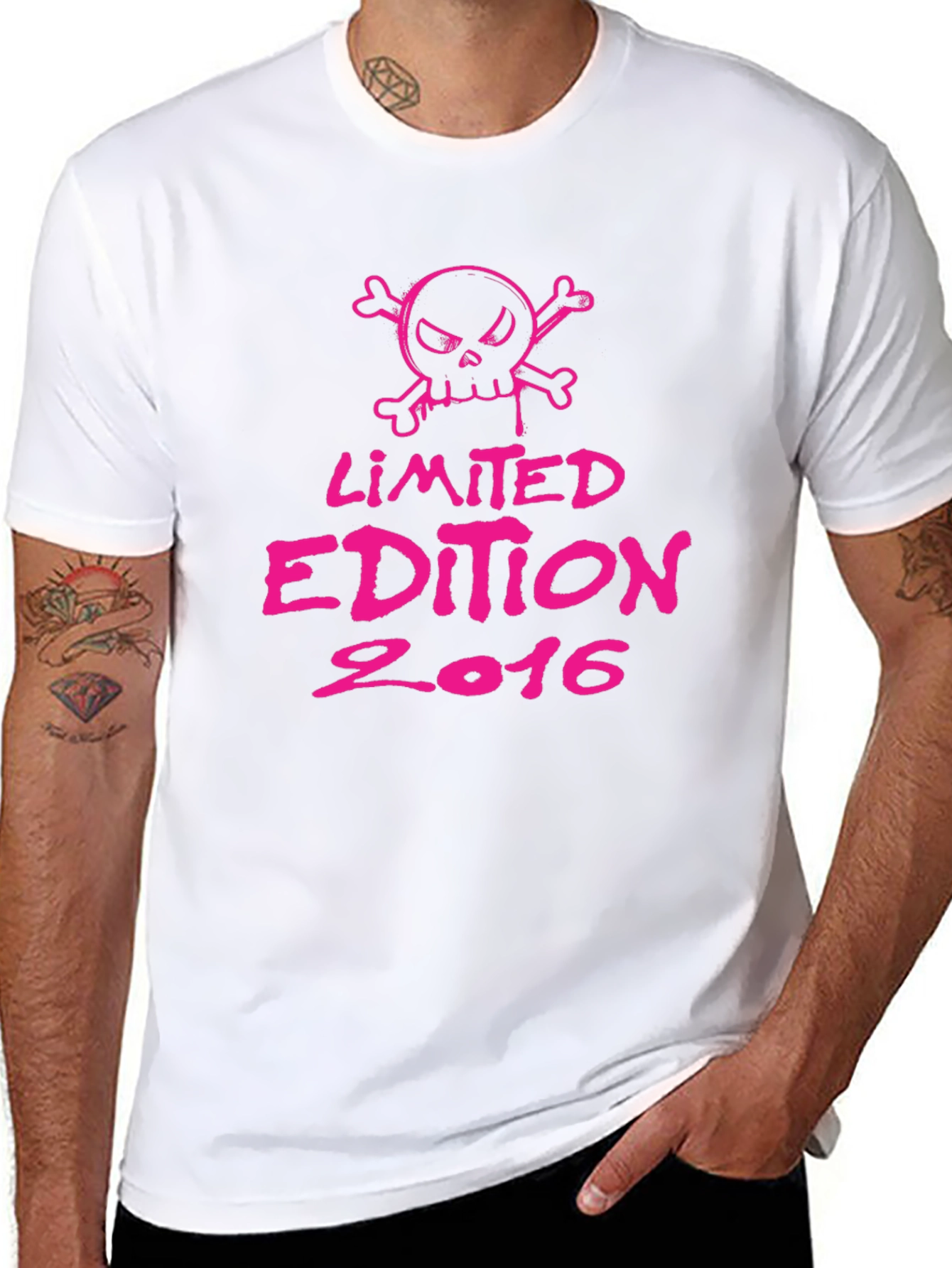 Limited Edition 2016 Graphic T-Shirt - Pink Skull Design