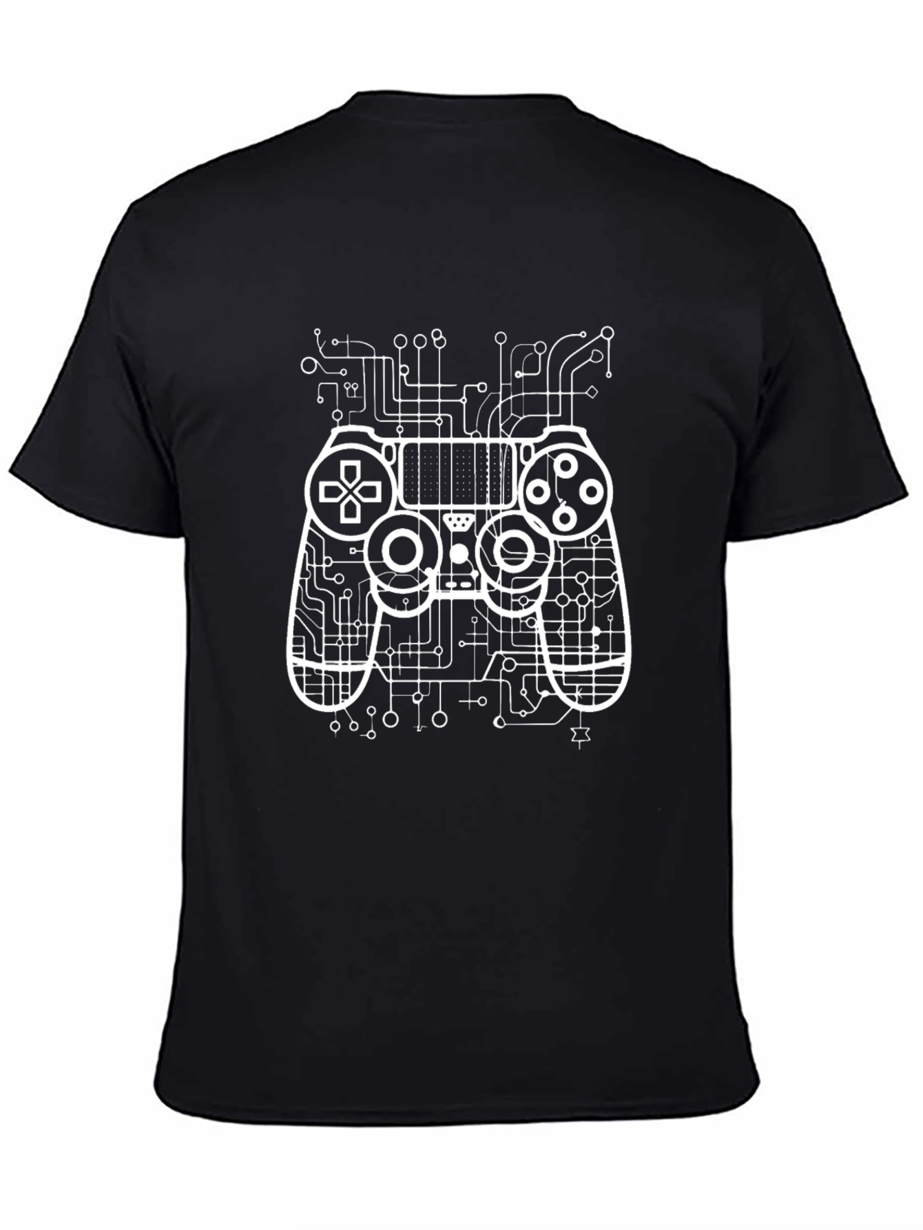 Gamer Circuit Board Graphic T-Shirt - Black