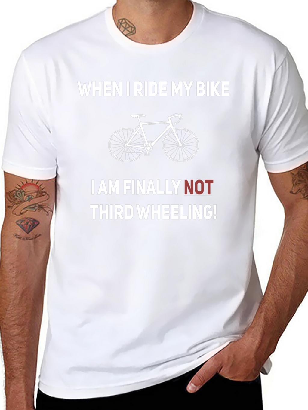 Funny Bike Rider T-Shirt - Third Wheeling Humor