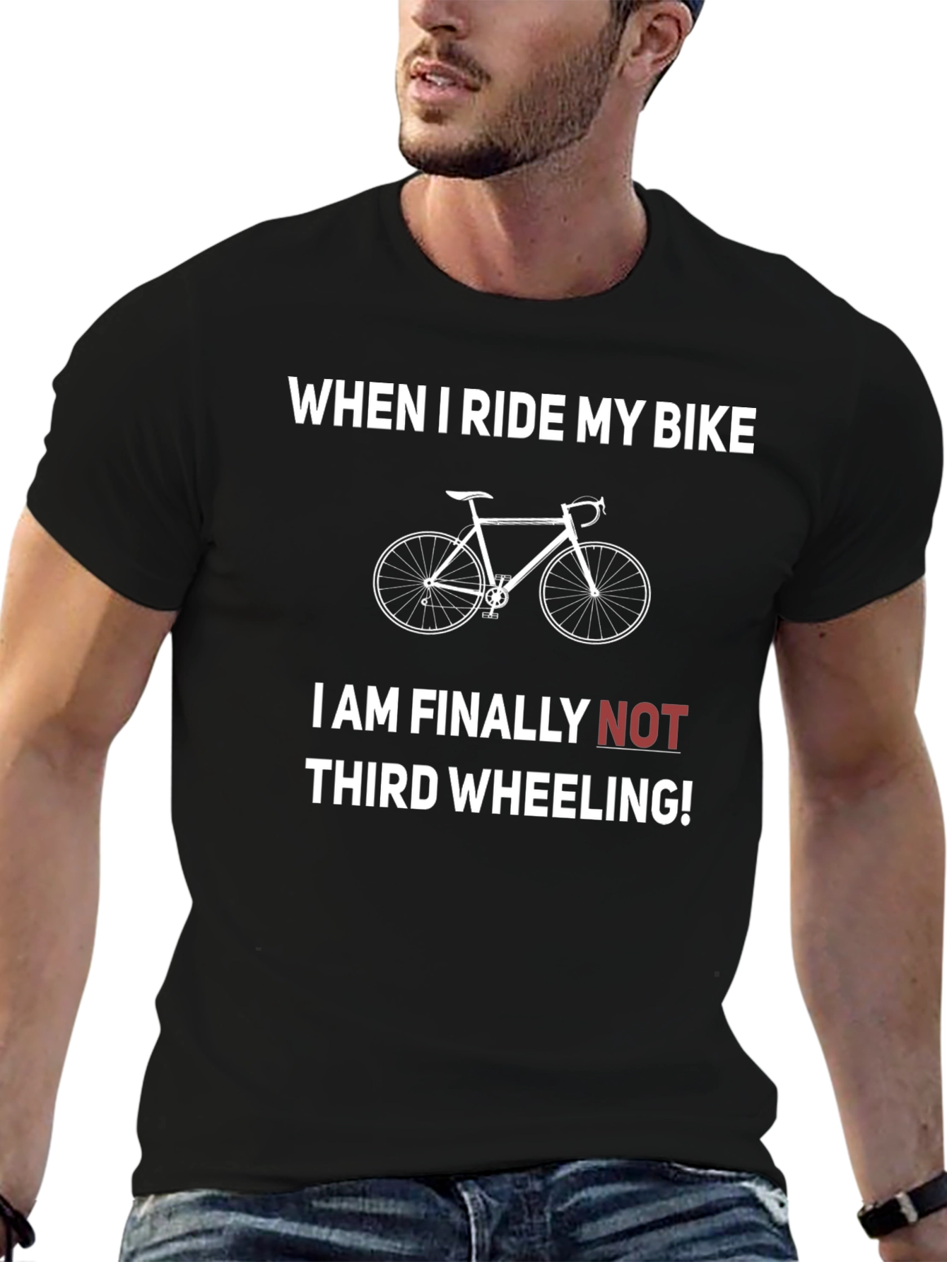 Funny Bike Rider T-Shirt - Third Wheeling Humor