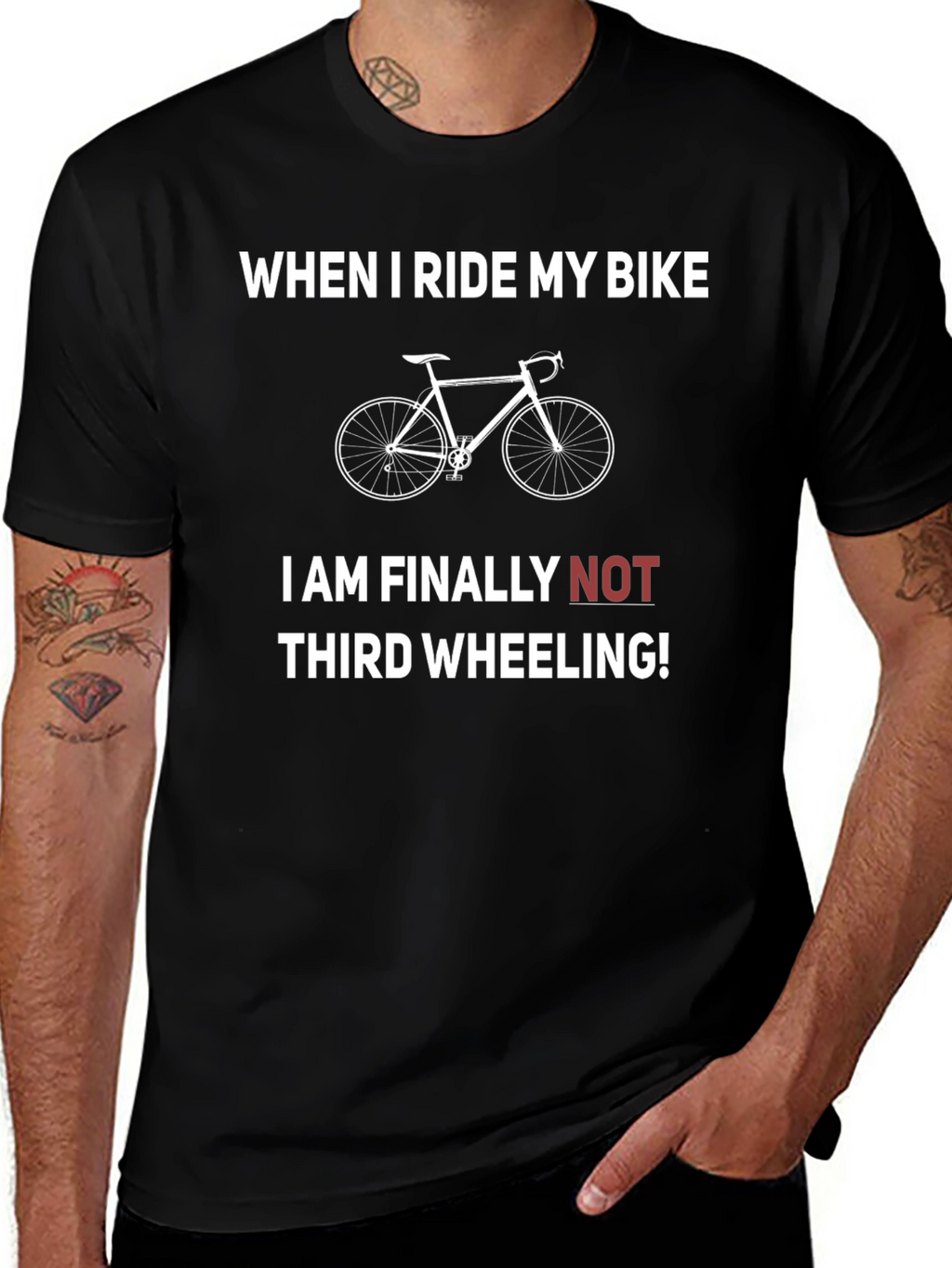 Funny Bike Rider T-Shirt - Third Wheeling Humor