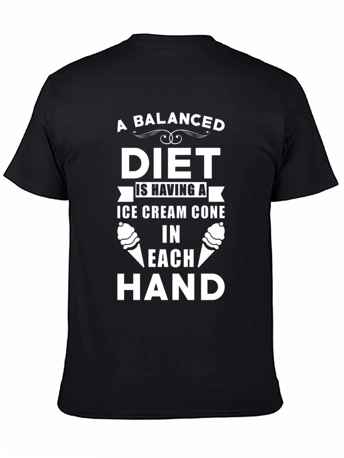 Funny Balanced Diet Ice Cream Cone T-Shirt