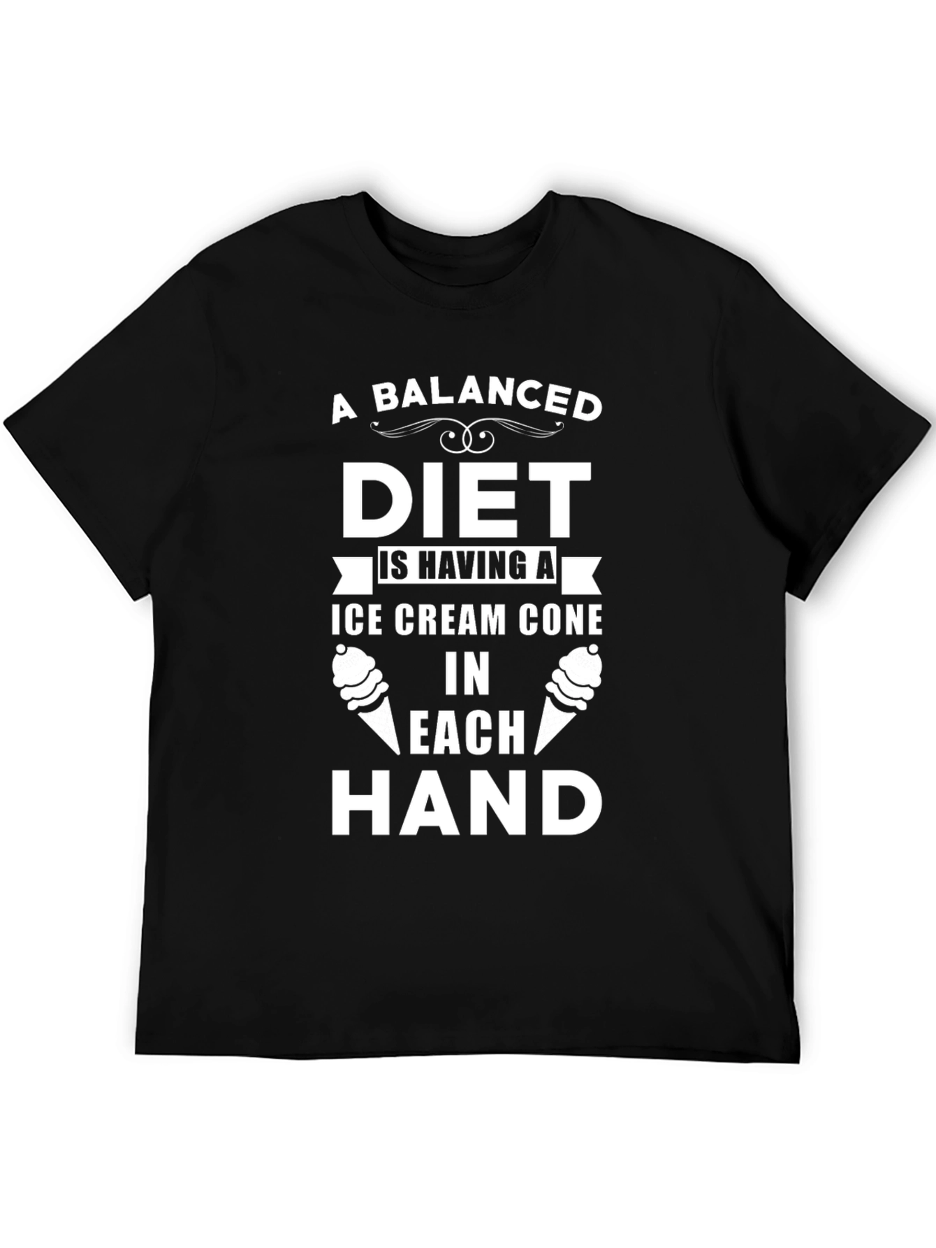 Funny Balanced Diet Ice Cream Cone T-Shirt