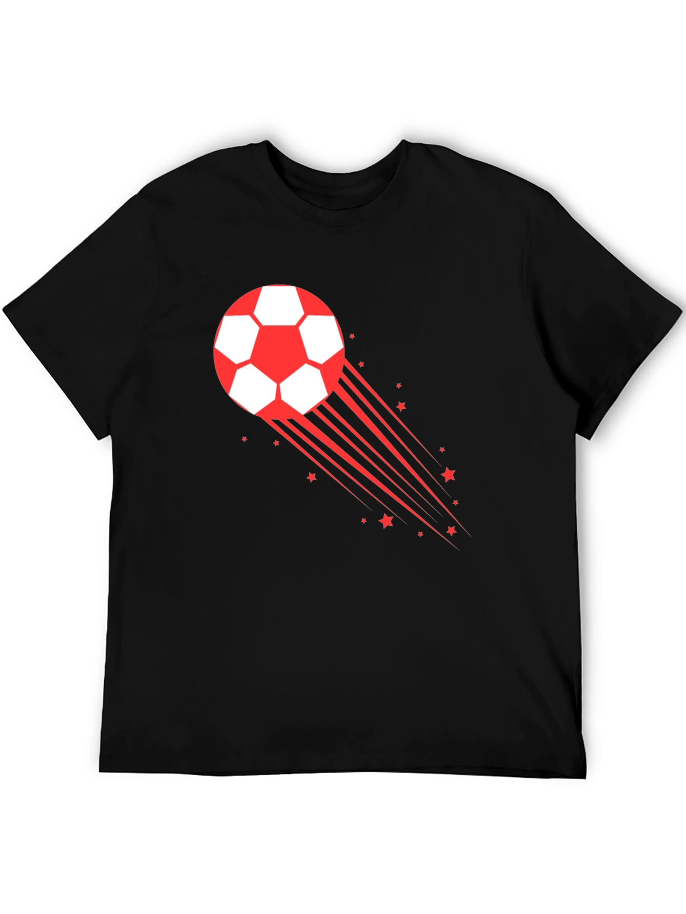 Mens Black Soccer Ball Graphic T-Shirt