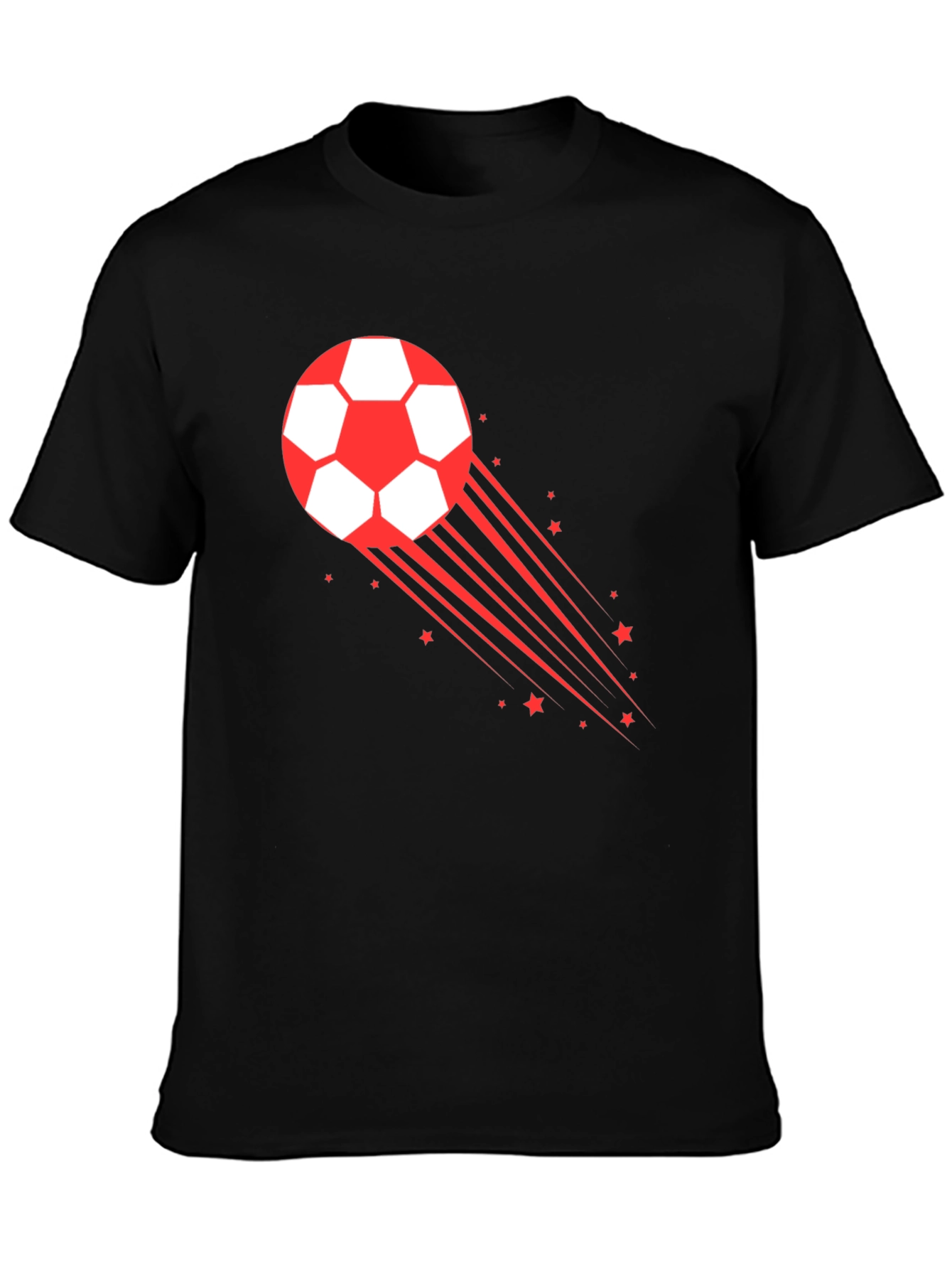 Mens Black Soccer Ball Graphic T-Shirt