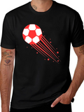 Mens Black Soccer Ball Graphic T-Shirt