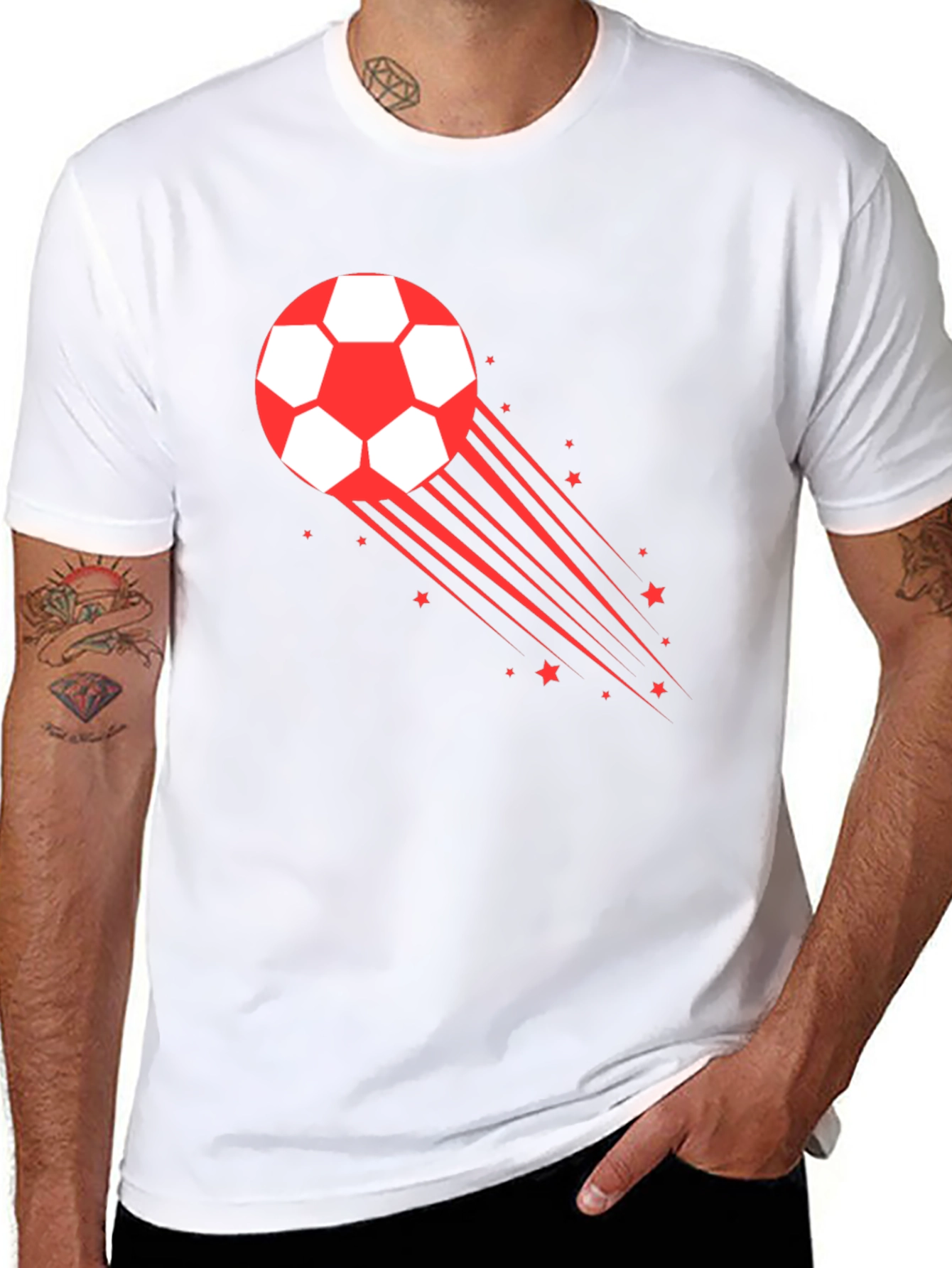 Mens Black Soccer Ball Graphic T-Shirt