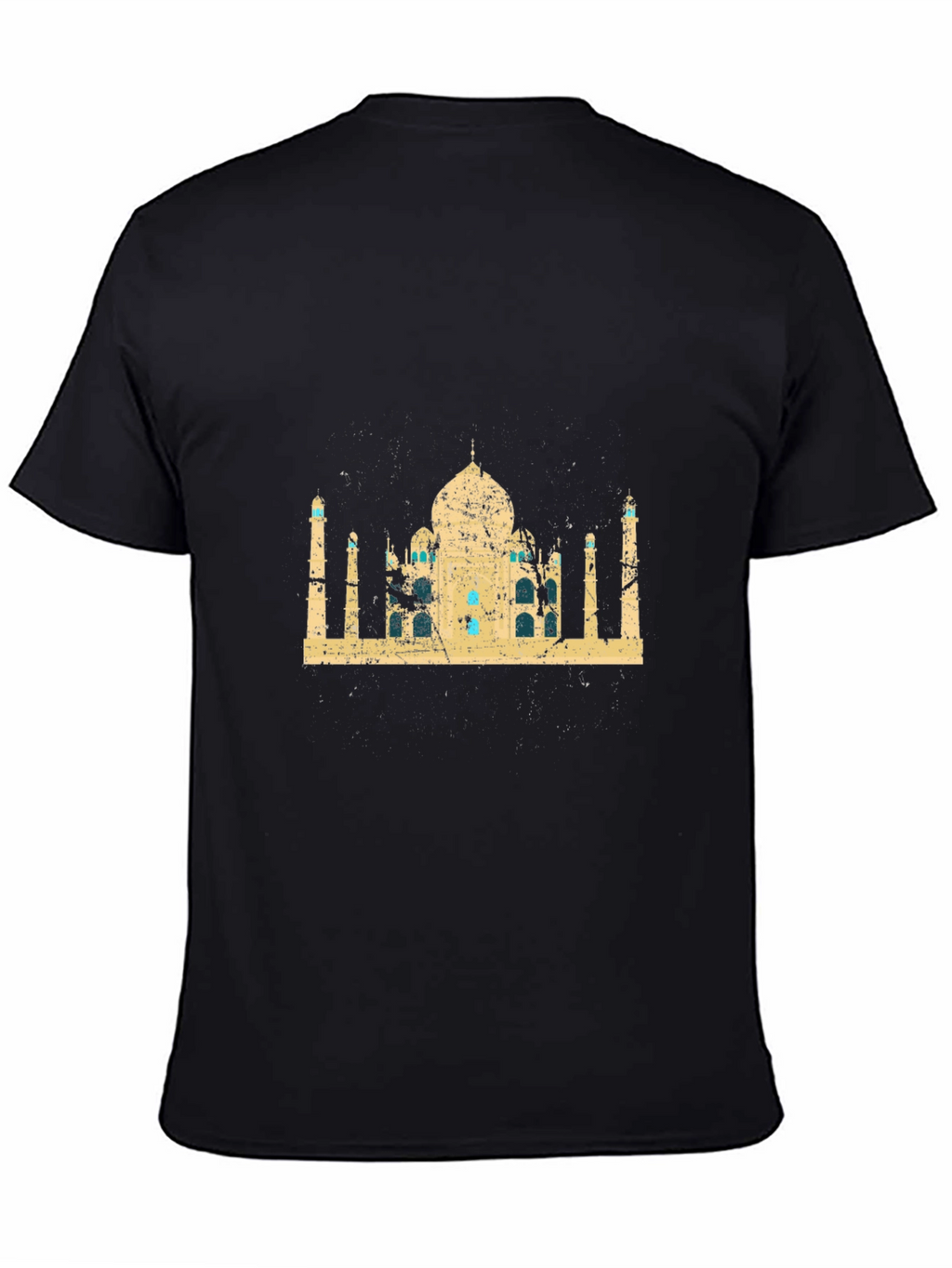 Taj Mahal Graphic Print Black T-Shirt