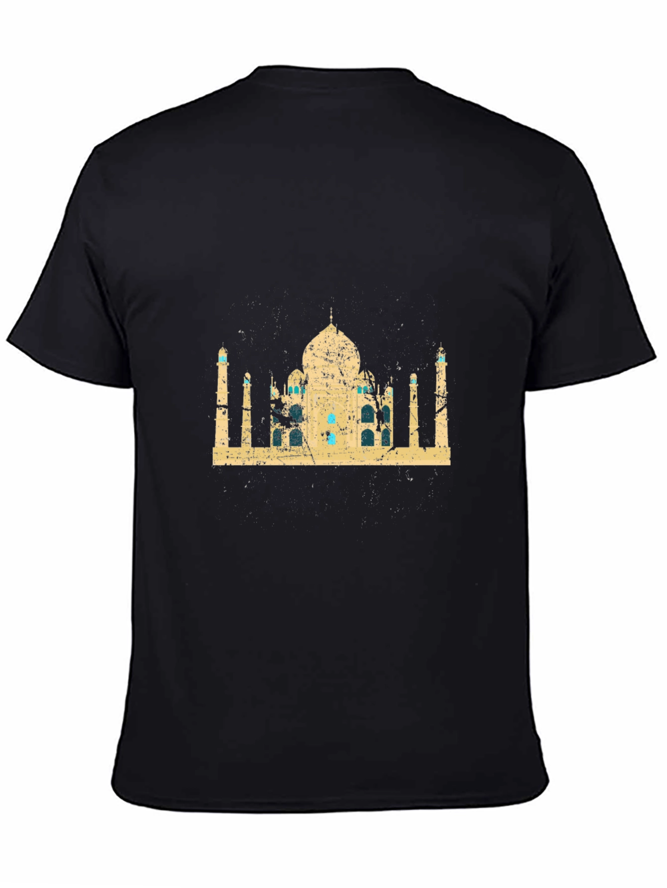 Taj Mahal Graphic Print Black T-Shirt