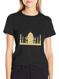 Taj Mahal Graphic Print Black T-Shirt