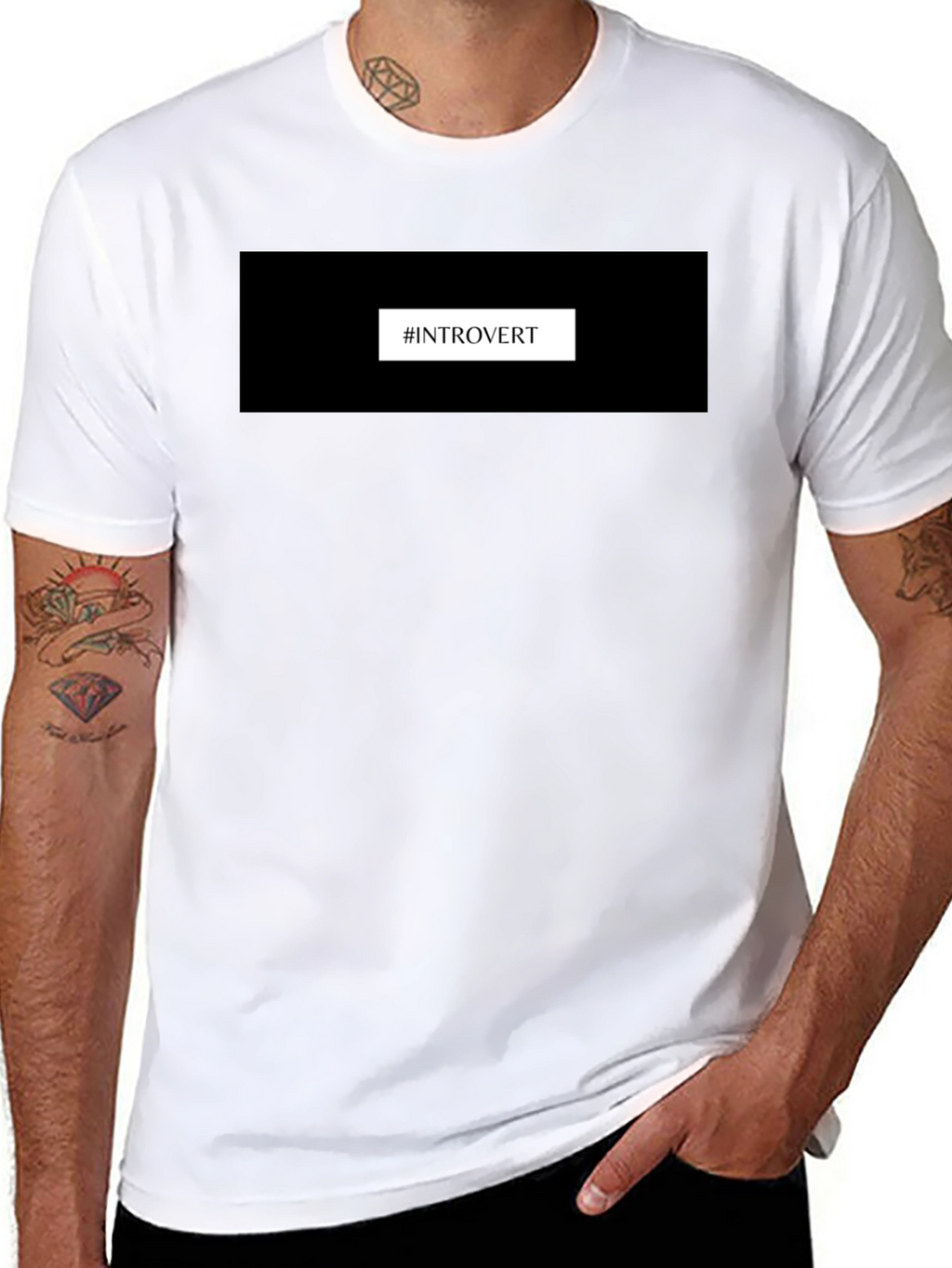 Introvert T-Shirt - Black Comfortable Fit