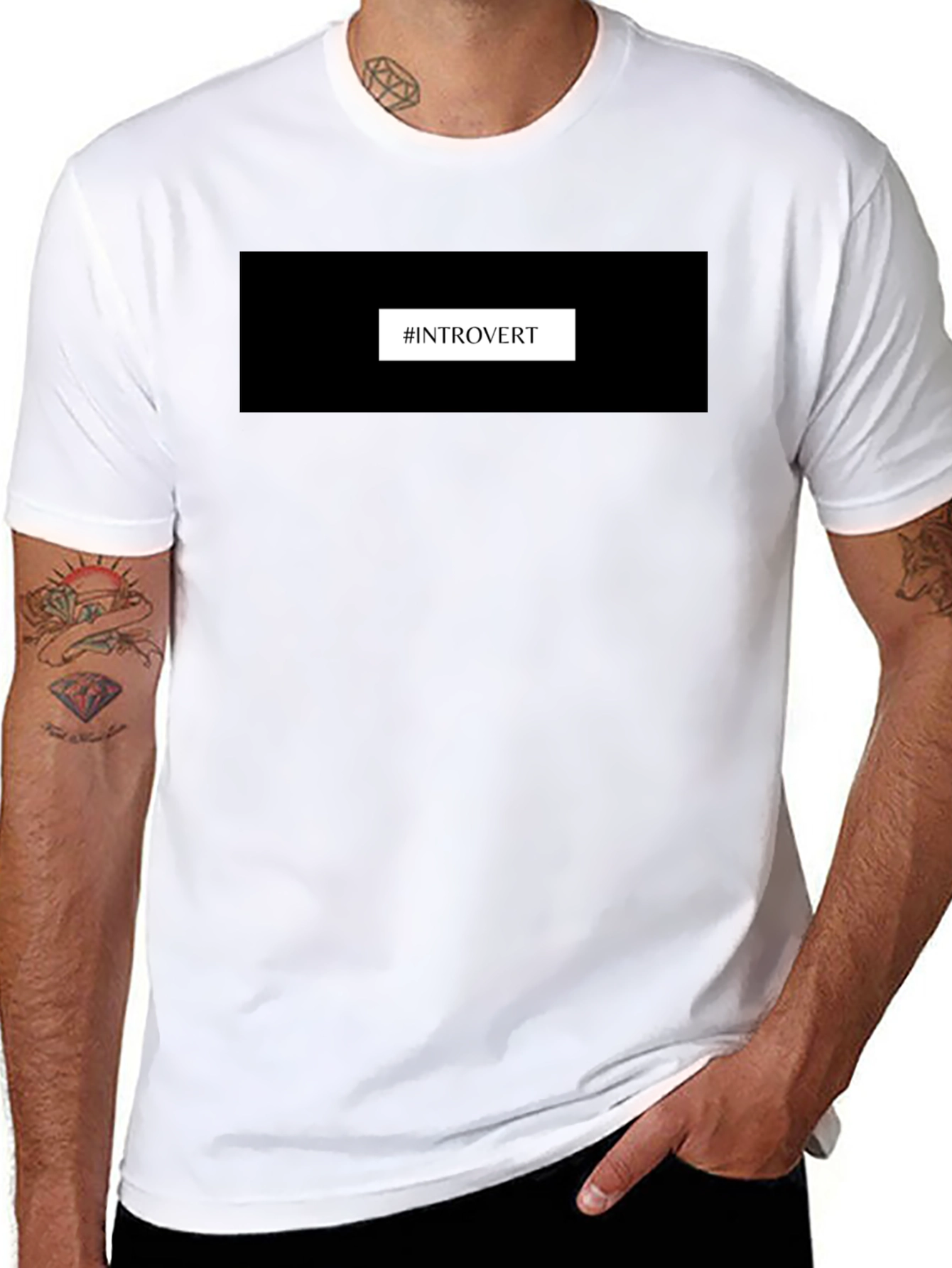 Introvert T-Shirt - Black Comfortable Fit