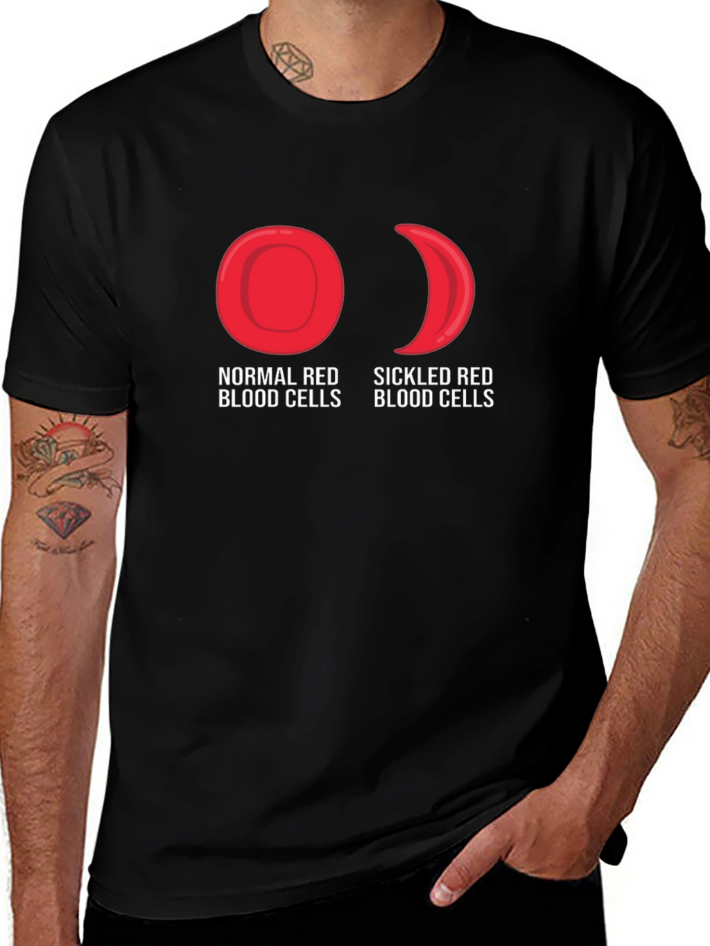 Normal vs Sickled Red Blood Cell T-Shirt