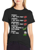 T-Rex Vegetarian Dinosaur Humor Graphic T-Shirt